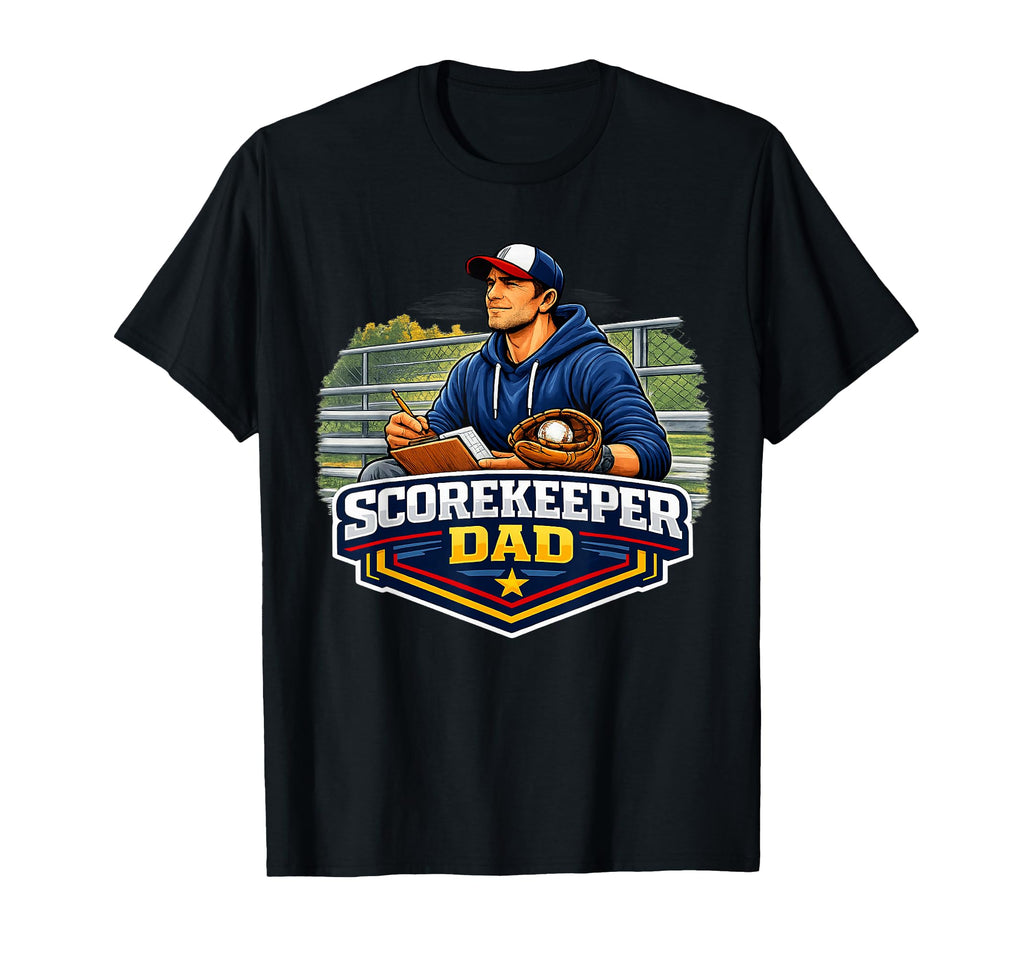 Scorekeeper Dad Baseball Game Day T-Shirt - Fun Novelty Design Unisex - T-Shirt, Sweatshirt, Hoodie