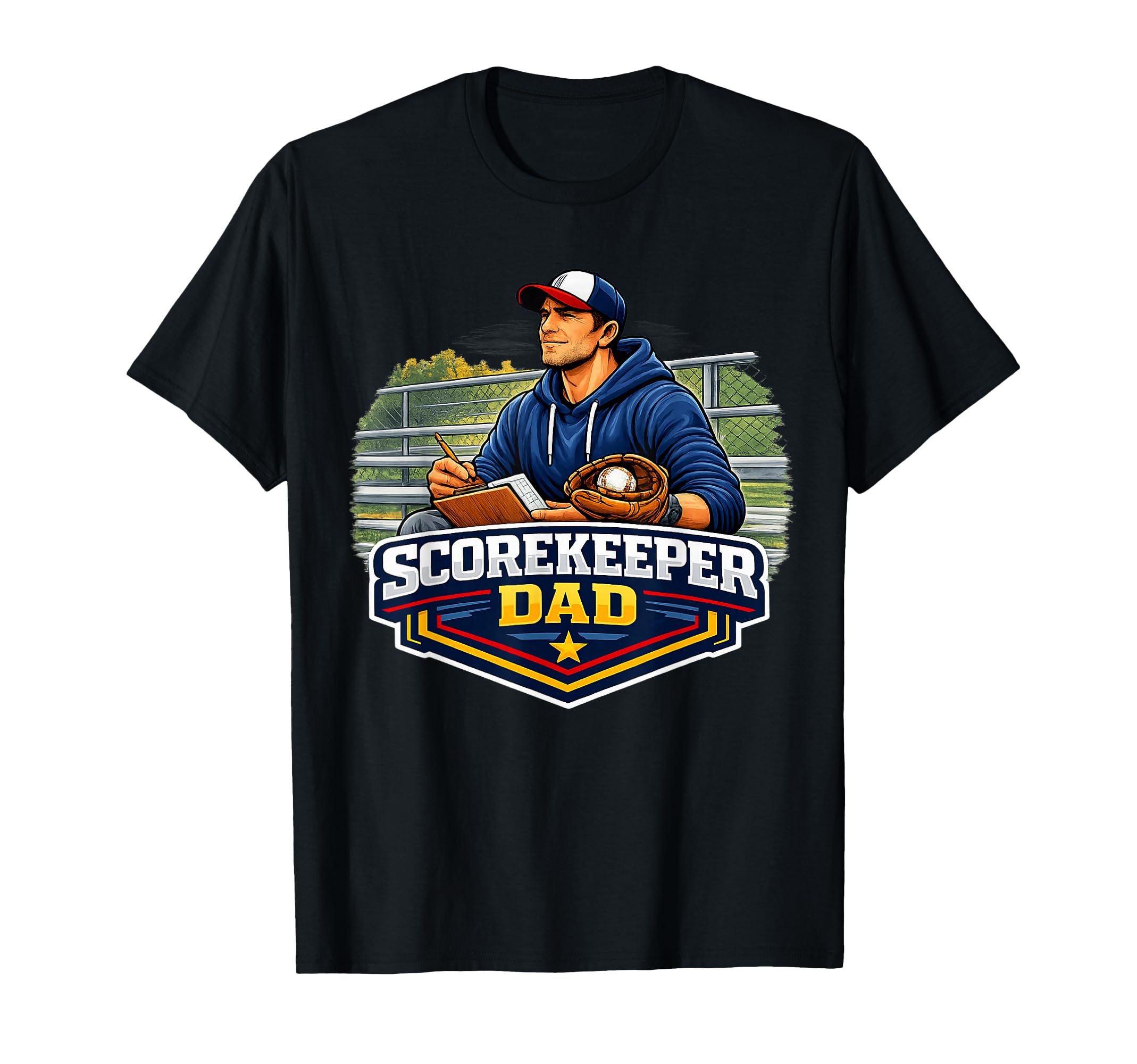 Scorekeeper Dad Baseball Game Day T-Shirt - Fun Novelty Design Unisex - T-Shirt, Sweatshirt, Hoodie