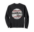 Leopard Baseball Mom Distressed Sweatshirt - Fun Novelty Design for Adults - T-Shirt, Sweatshirt, Hoodie