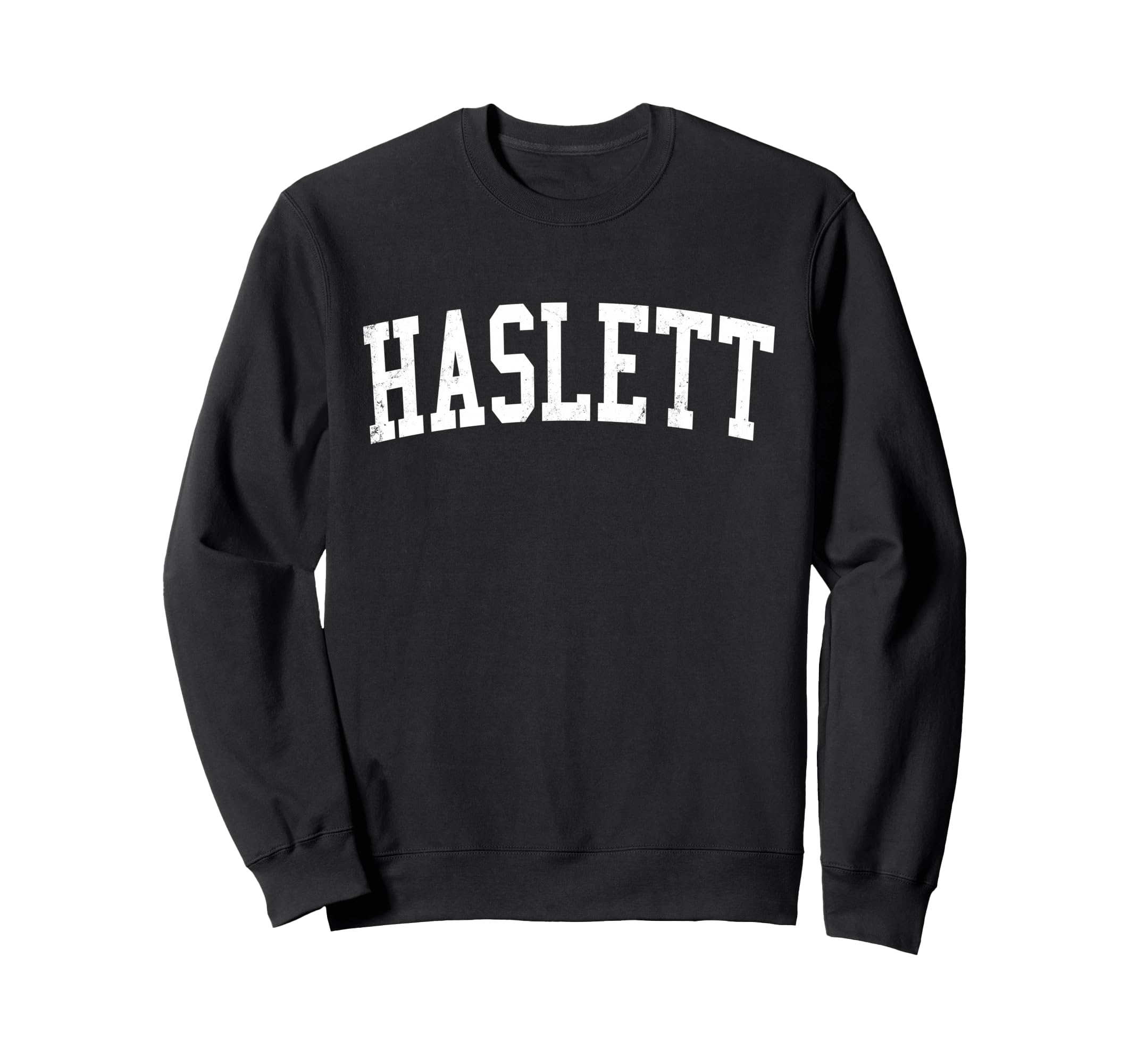 Haslett Mi Distressed White Varsity Sweatshirt - Streetwear Style Men Women - T-Shirt, Sweatshirt, Hoodie