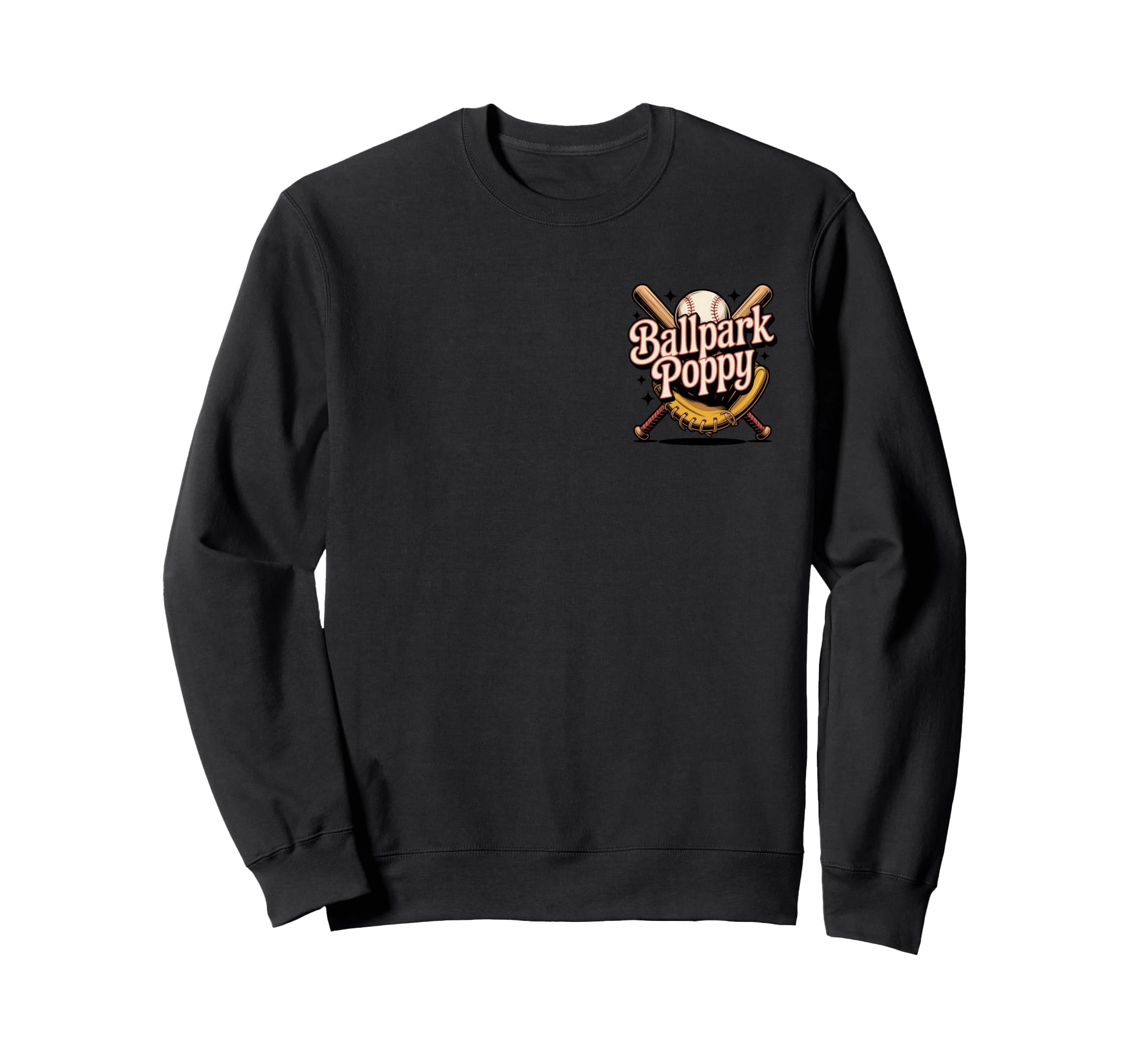 Ballpark Poppy Softball And Sweatshirt - Streetwear Style Men Women - T-Shirt, Sweatshirt, Hoodie