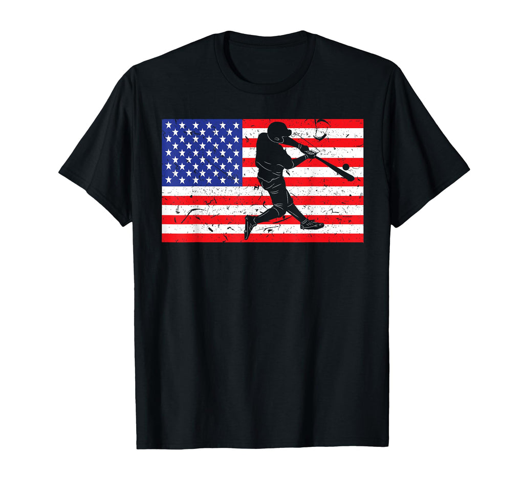 Distressed Baseball Player Usa T-Shirt - Novelty Apparel for Adults - T-Shirt, Sweatshirt, Hoodie