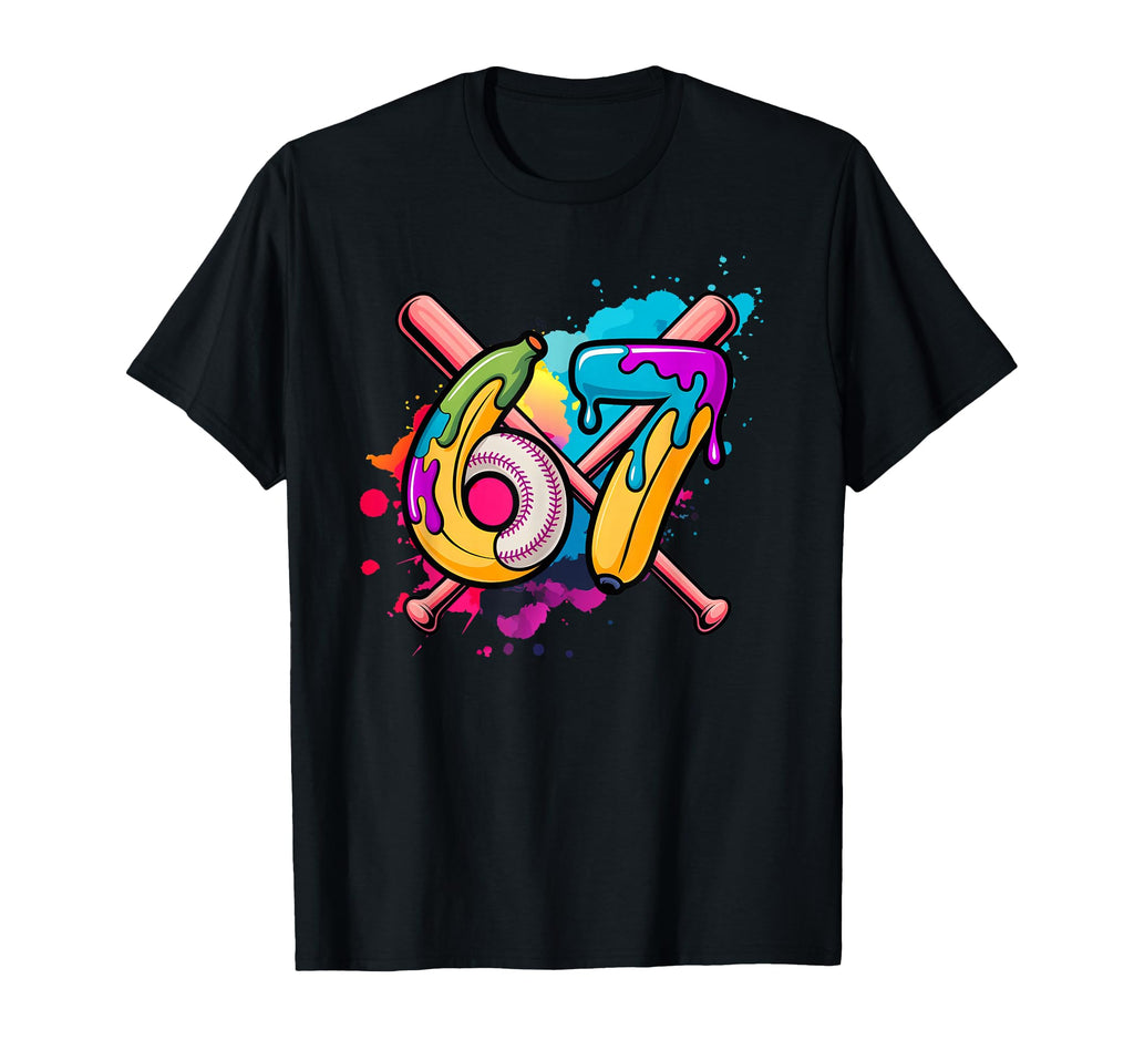 Funny Banana Baseball 67 Ice Cream Drip Meme T-Shirt - Graphic Print Unisex - T-Shirt, Sweatshirt, Hoodie
