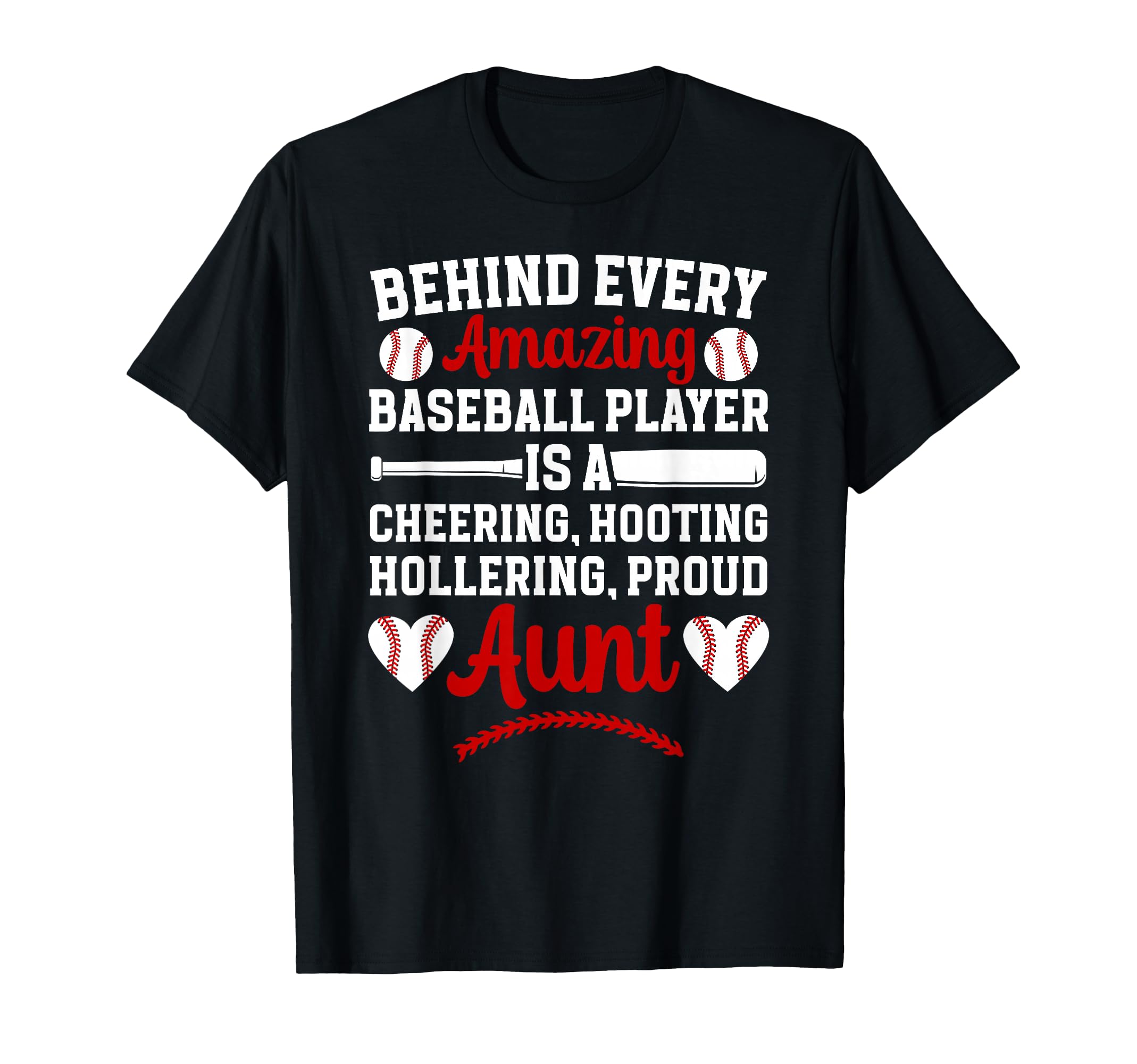 Proud Aunt Baseball Player Aunt Baseball T-Shirt - Graphic Print Men Women - T-Shirt, Sweatshirt, Hoodie