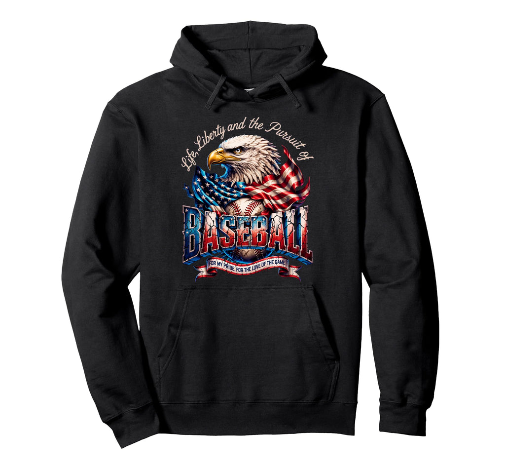 Usa Flag American Baseball Flag Proud Hoodie - Minimalist Print Men Women - T-Shirt, Sweatshirt, Hoodie