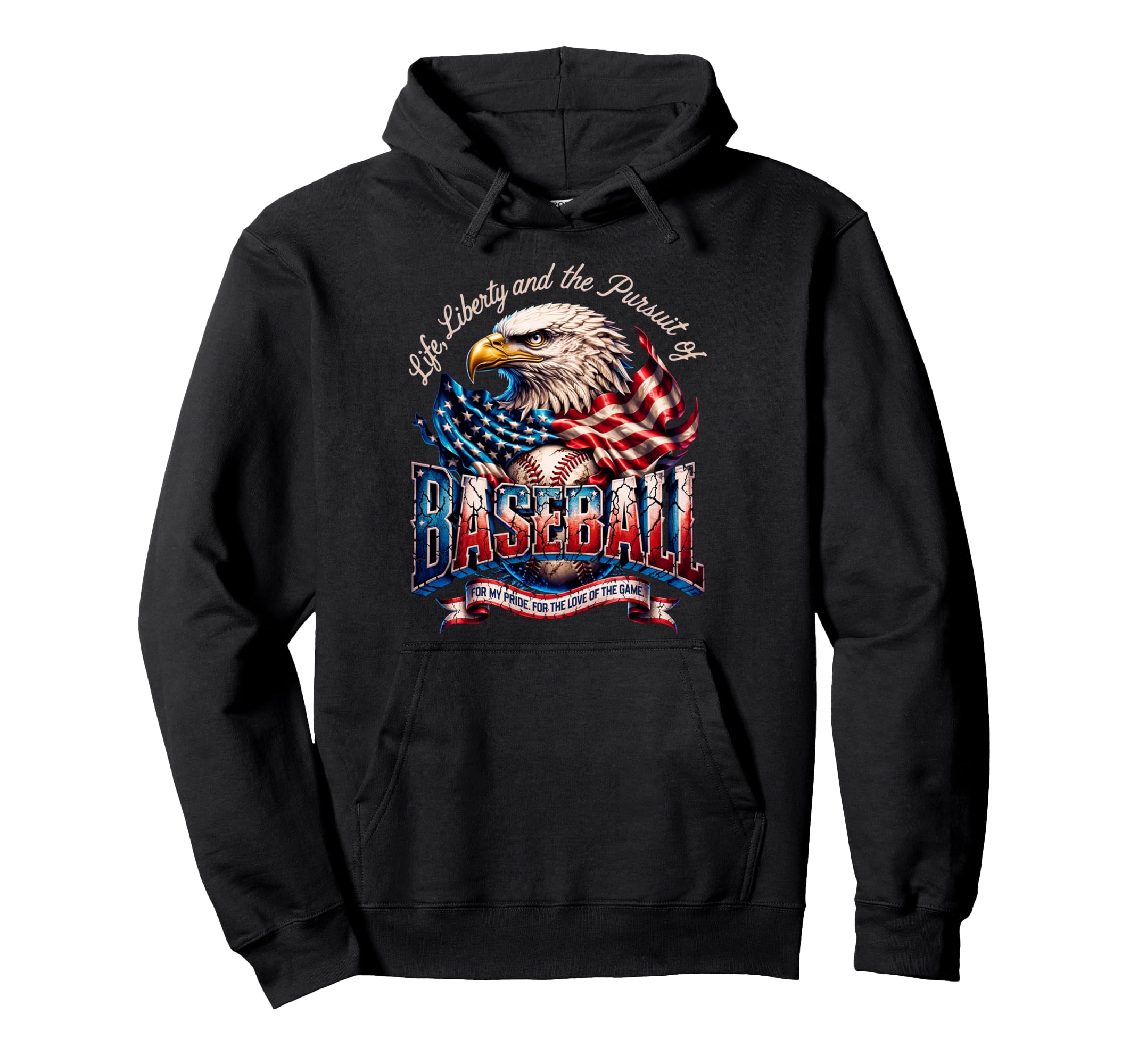 Usa Flag American Baseball Flag Proud Hoodie - Minimalist Print Men Women - T-Shirt, Sweatshirt, Hoodie