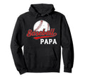 Baseball Papa Grandpa Papa Baseball Hoodie - Minimalist Print Men Women - T-Shirt, Sweatshirt, Hoodie