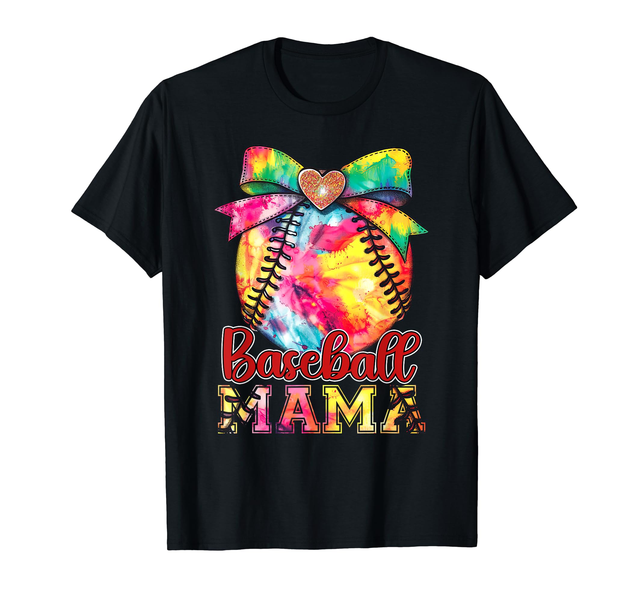 Baseball Mama Colorful Tie Dye T-Shirt - Casual Everyday Wear for Adults - T-Shirt, Sweatshirt, Hoodie