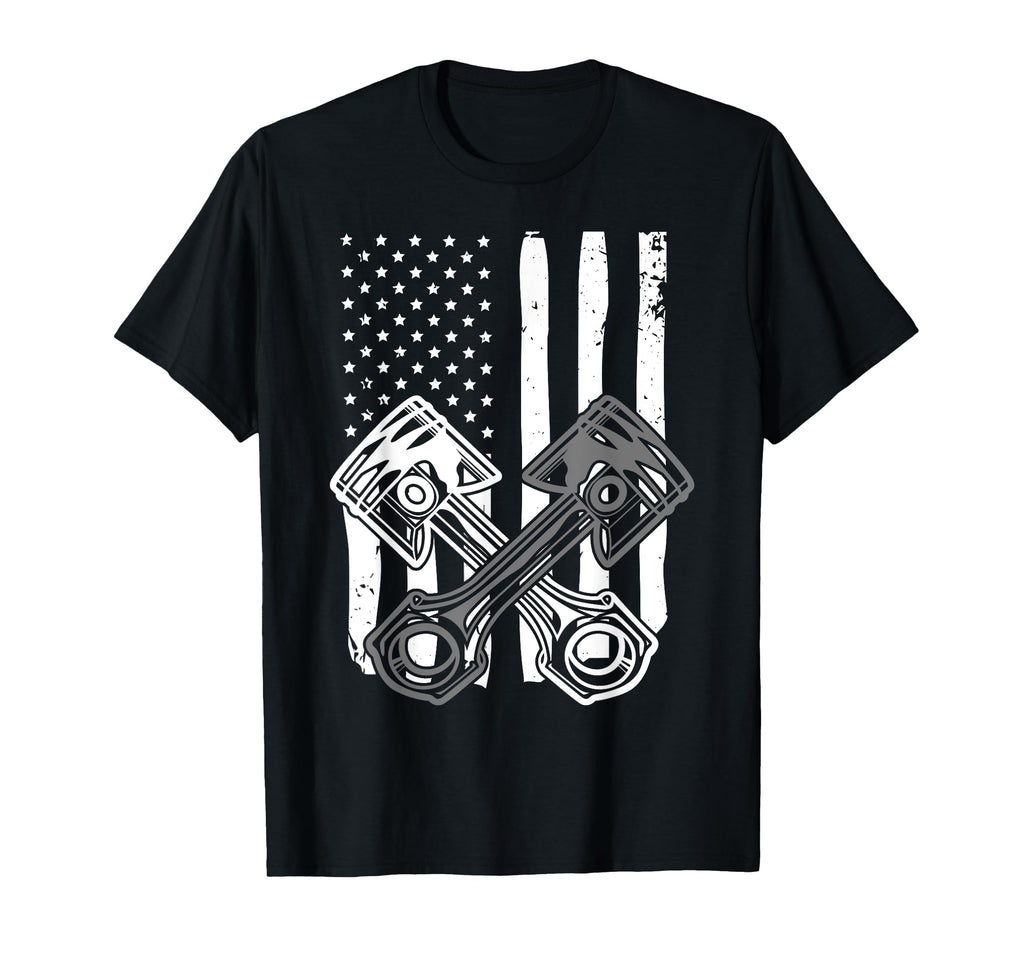 American Flag Piston Funny Muscle T-Shirt - Minimalist Print for Adults - T-Shirt, Sweatshirt, Hoodie