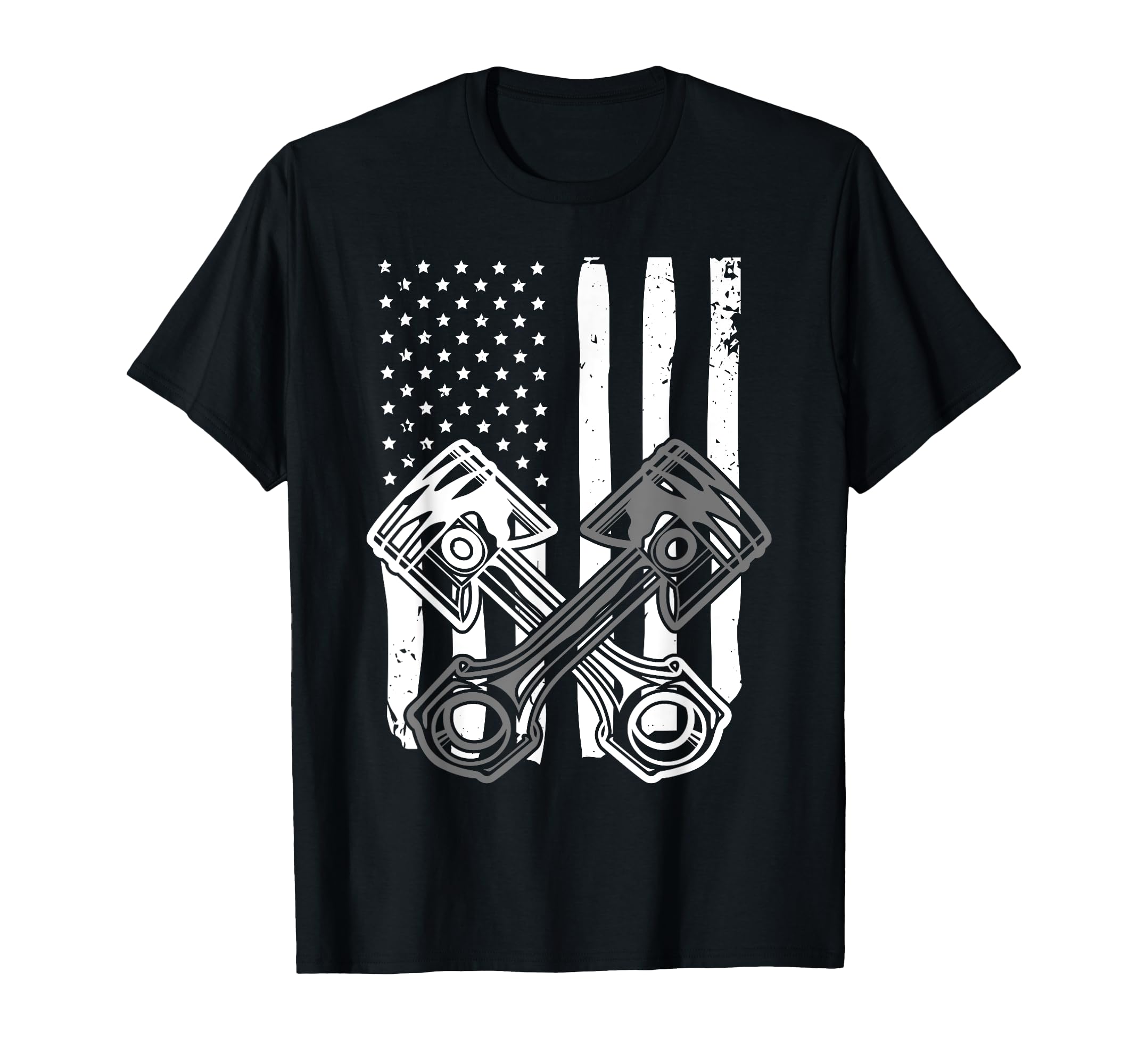 American Flag Piston Funny Muscle T-Shirt - Minimalist Print for Adults - T-Shirt, Sweatshirt, Hoodie