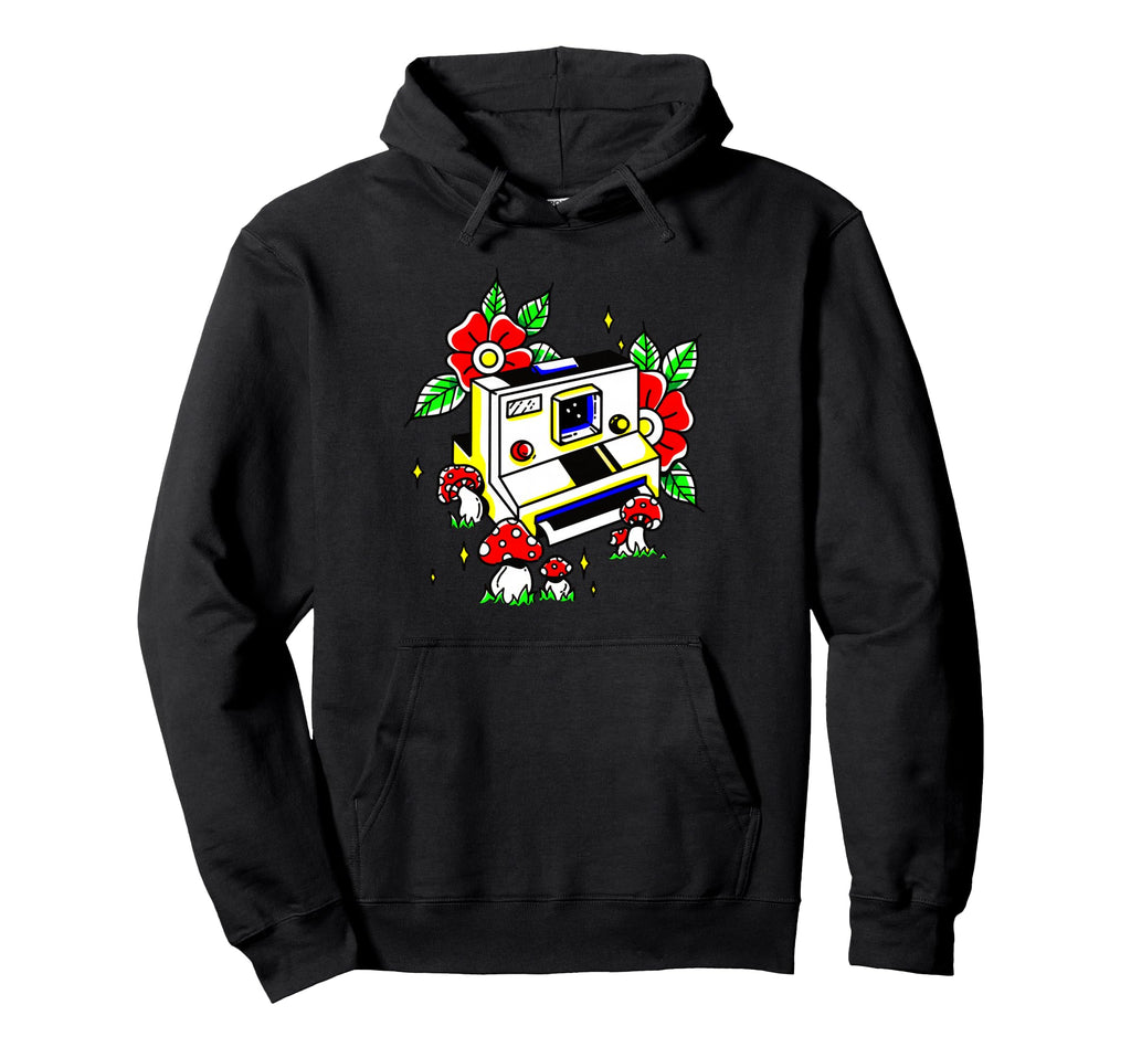 Camera Amanita Muscaria Mushrooms Hoodie - Novelty Apparel Men Women - T-Shirt, Sweatshirt, Hoodie