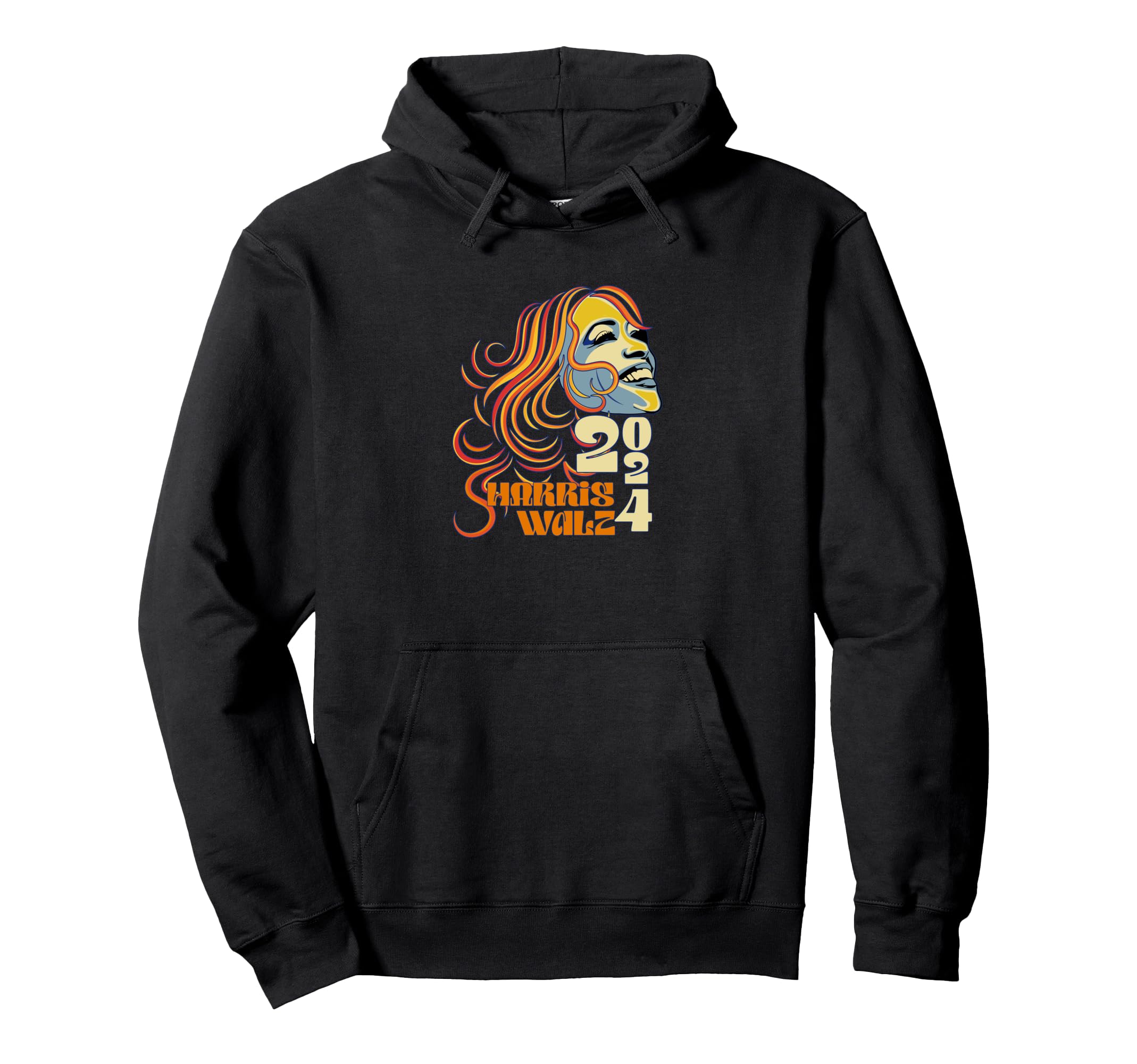 Kamala Harris Walz 2024 Boho Groovy Hoodie - Aesthetic Graphic Unisex - T-Shirt, Sweatshirt, Hoodie