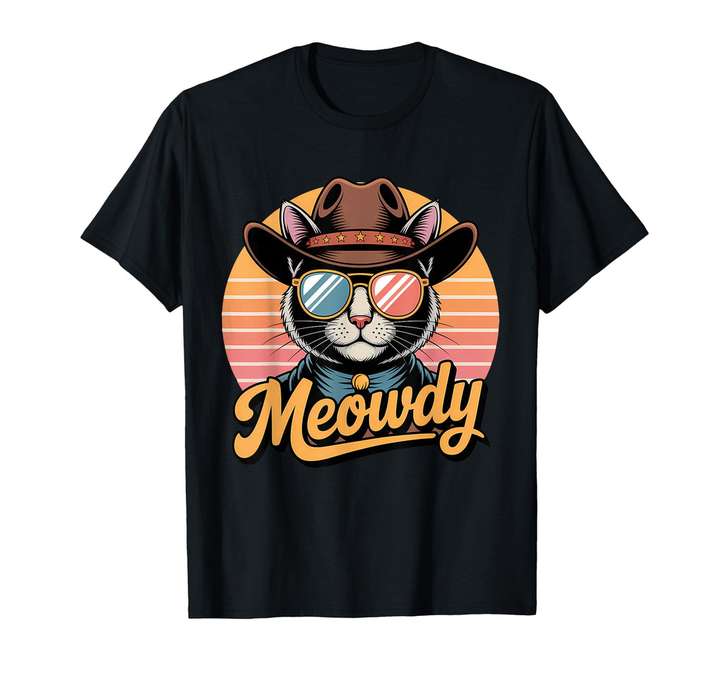 Meowdy Cat Country Western Funny Cowboy T-Shirt - Graphic Print for Adults - T-Shirt, Sweatshirt, Hoodie