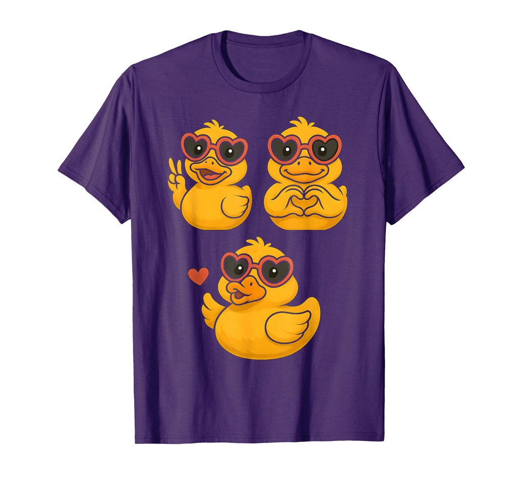 Rubber Duck Peace Heart Love Womens T-Shirt - Fun Novelty Design Men Women - T-Shirt, Sweatshirt, Hoodie