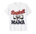 Coquette Bow Baseball Mama Sports Mom T-Shirt - Graphic Print Unisex - T-Shirt, Sweatshirt, Hoodie