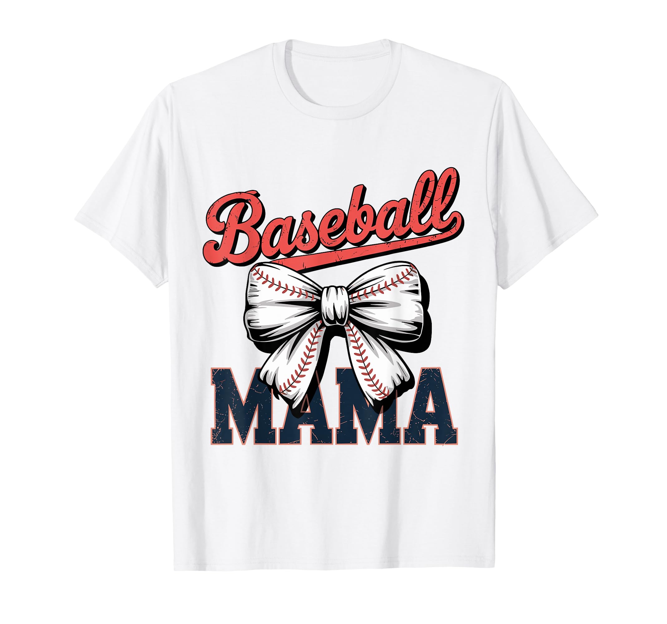 Coquette Bow Baseball Mama Sports Mom T-Shirt - Graphic Print Unisex - T-Shirt, Sweatshirt, Hoodie