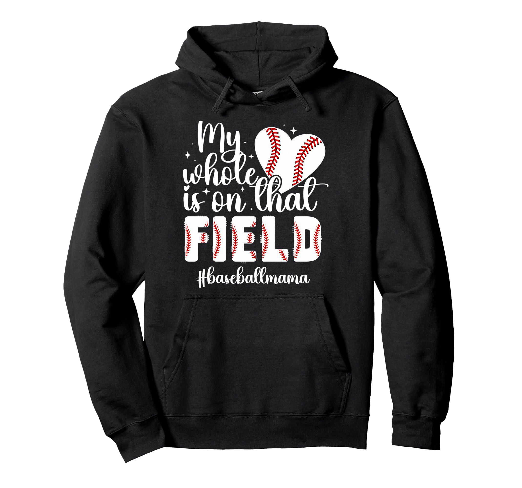 Proud Baseball Mama Baseball Mom Hoodie - Fun Novelty Design for Adults - T-Shirt, Sweatshirt, Hoodie