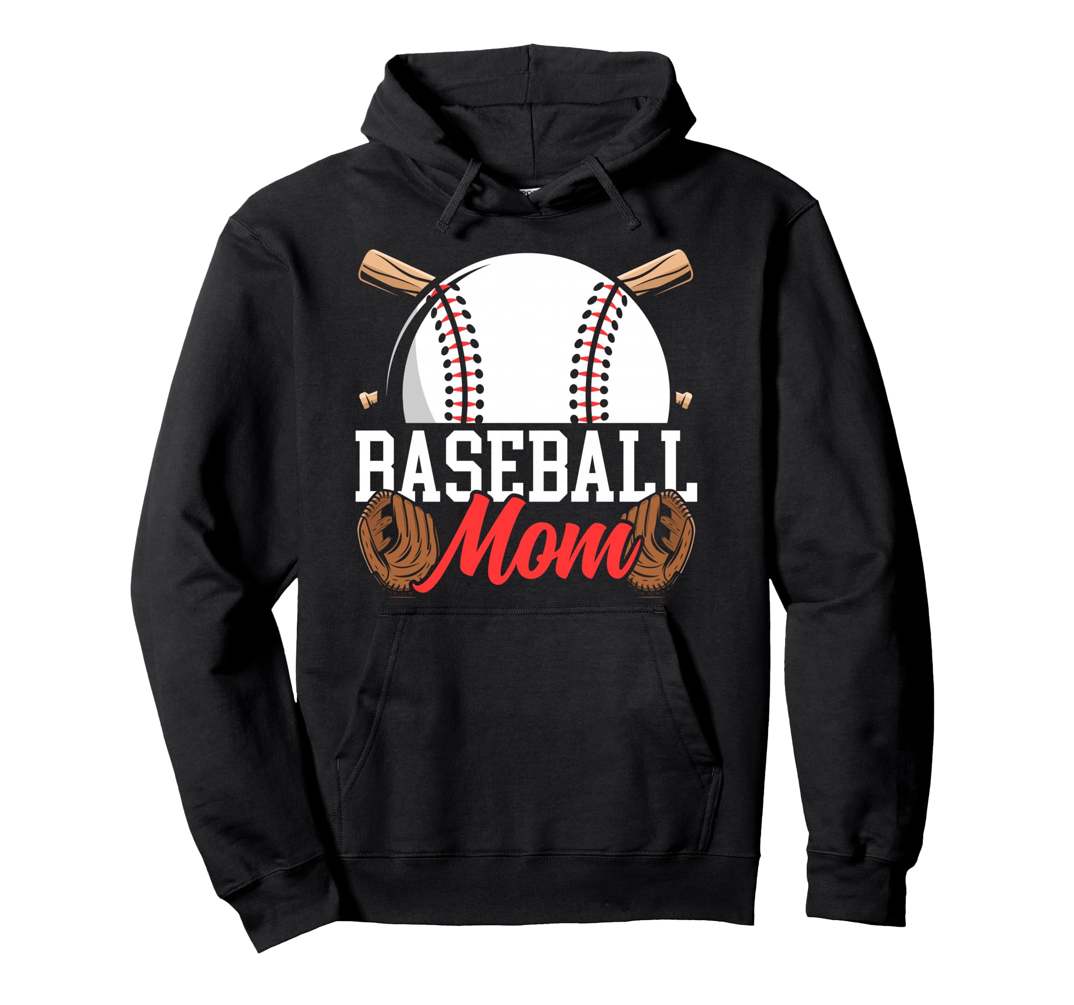 Baseball Fan Mom Mother Baseball Mom Hoodie - Novelty Apparel for Adults - T-Shirt, Sweatshirt, Hoodie