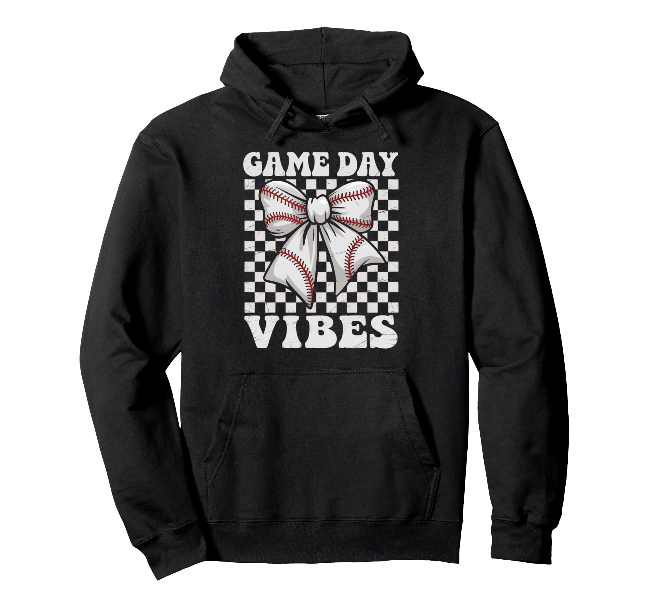 Game Day Vibes Coquette Bow Baseball Hoodie - Aesthetic Graphic for Adults - T-Shirt, Sweatshirt, Hoodie