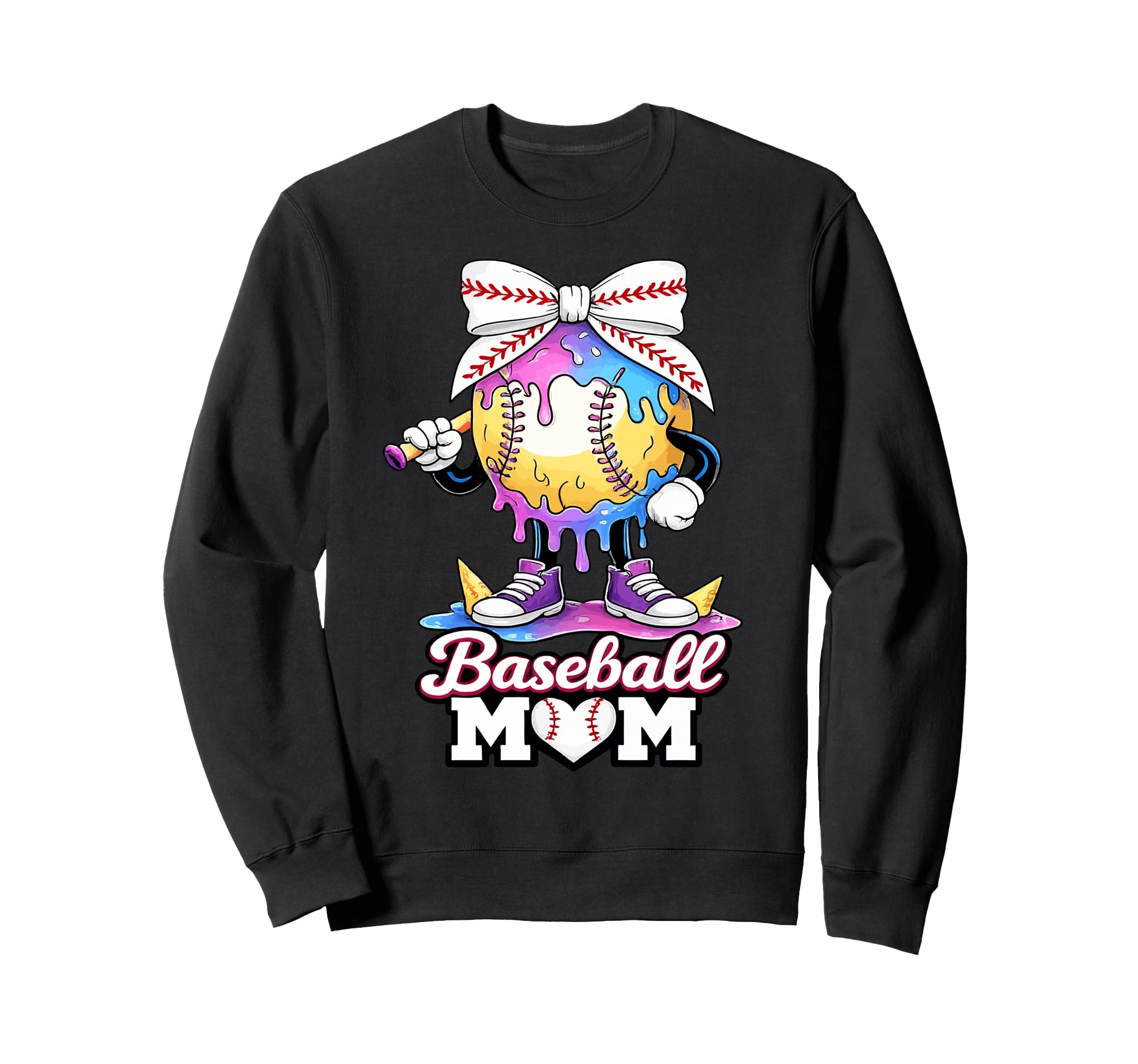 Coquette Baseball Ice Cream Drip Sweatshirt - Custom Art Print Unisex - T-Shirt, Sweatshirt, Hoodie