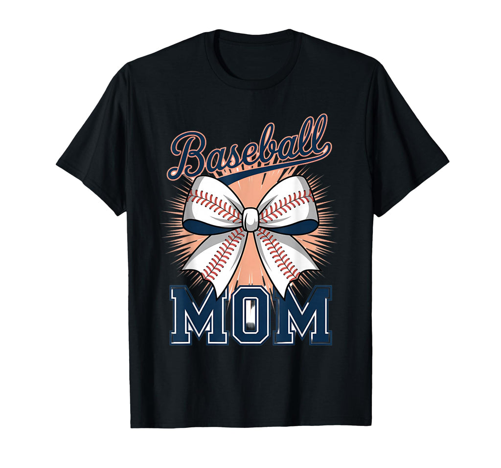 Baseball Mom Coquette Bow T-Shirt - Aesthetic Graphic for Adults - T-Shirt, Sweatshirt, Hoodie