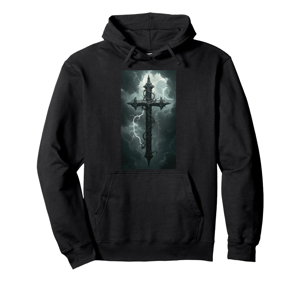 Gothic Cross Grunge Aesthetic Y2K Hoodie - Fun Novelty Design for Adults - T-Shirt, Sweatshirt, Hoodie