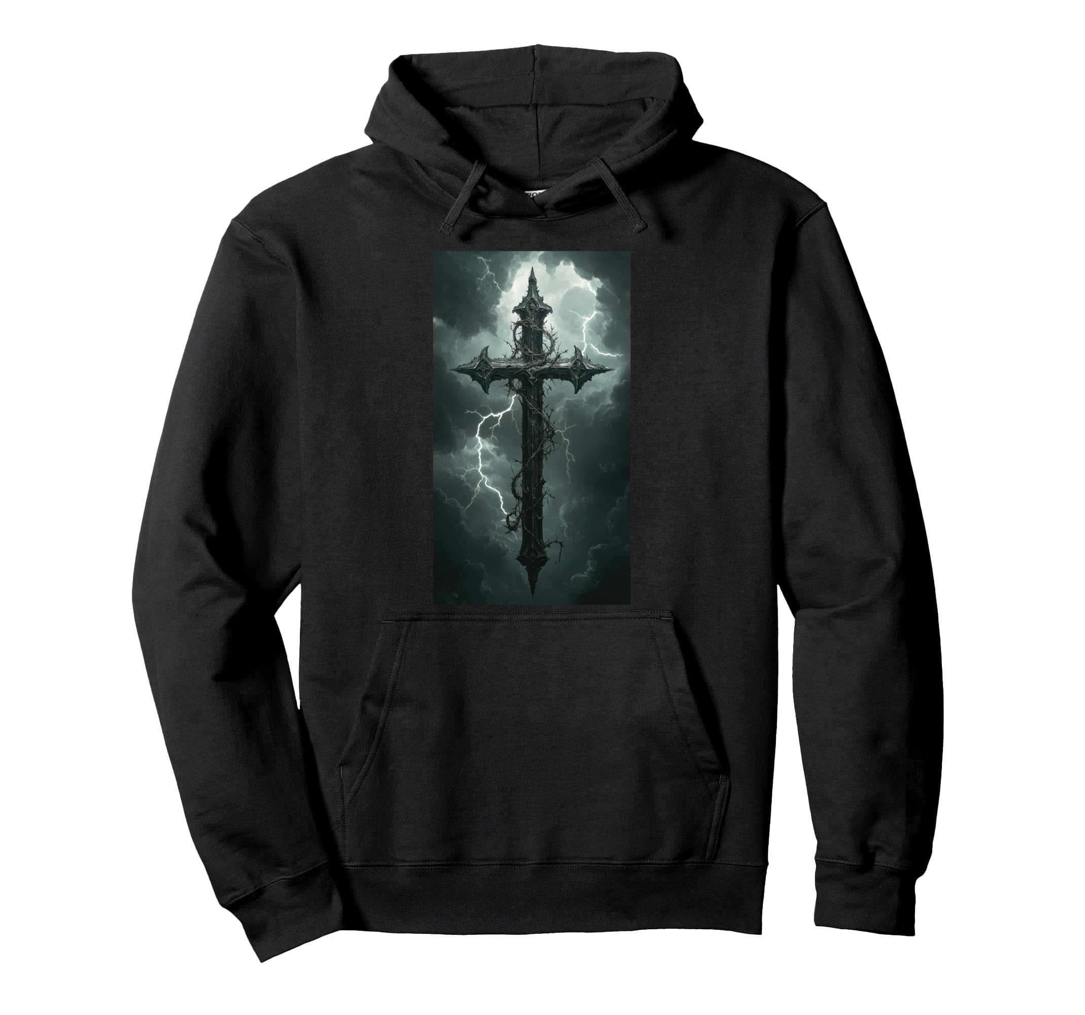 Gothic Cross Grunge Aesthetic Y2K Hoodie - Fun Novelty Design for Adults - T-Shirt, Sweatshirt, Hoodie