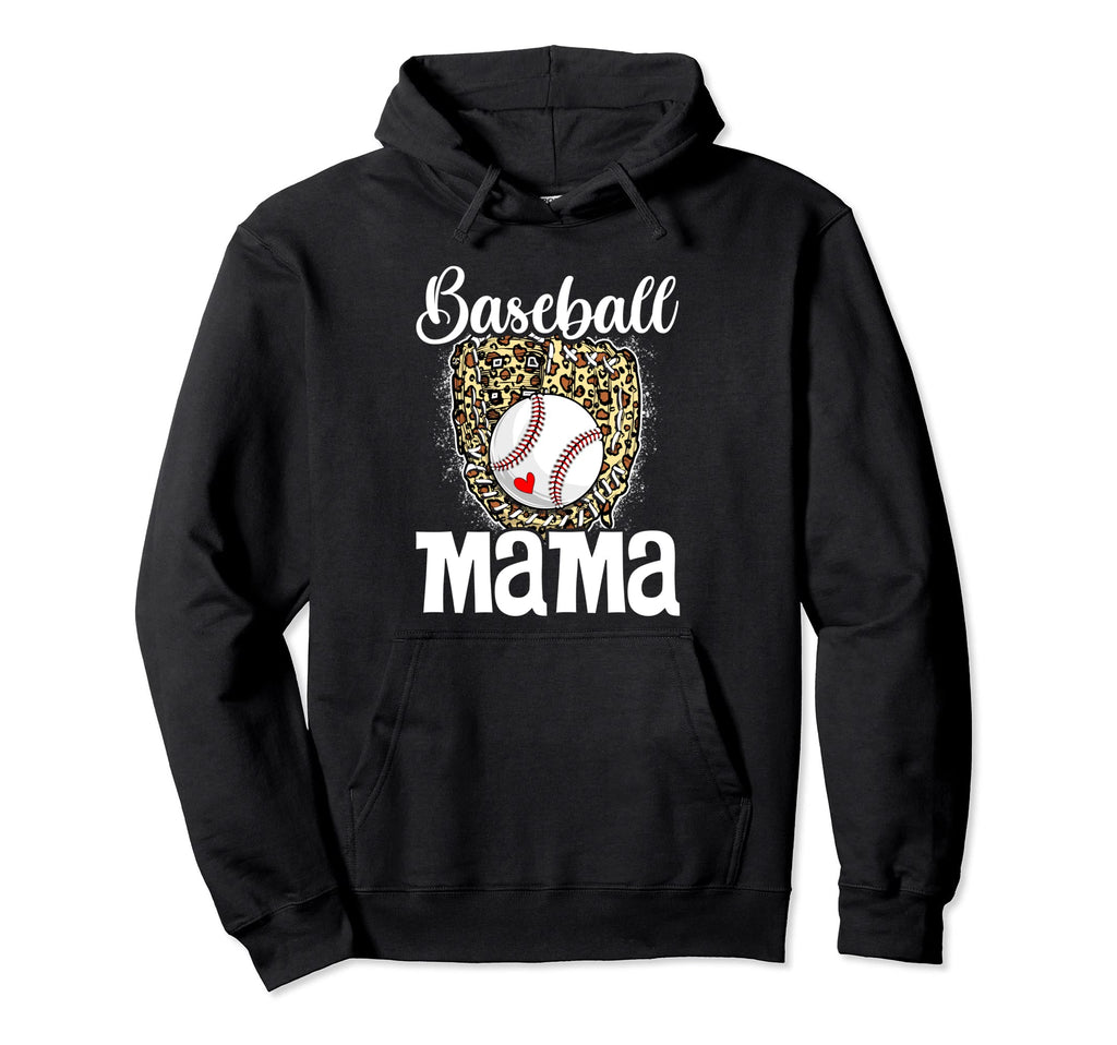 Baseball Mama Leopard Sport Lover Hoodie - Trendy Graphic for Adults - T-Shirt, Sweatshirt, Hoodie