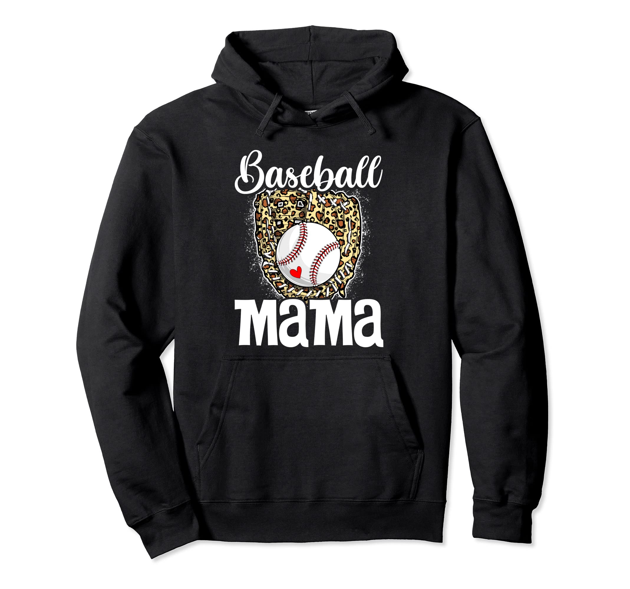 Baseball Mama Leopard Sport Lover Hoodie - Trendy Graphic for Adults - T-Shirt, Sweatshirt, Hoodie