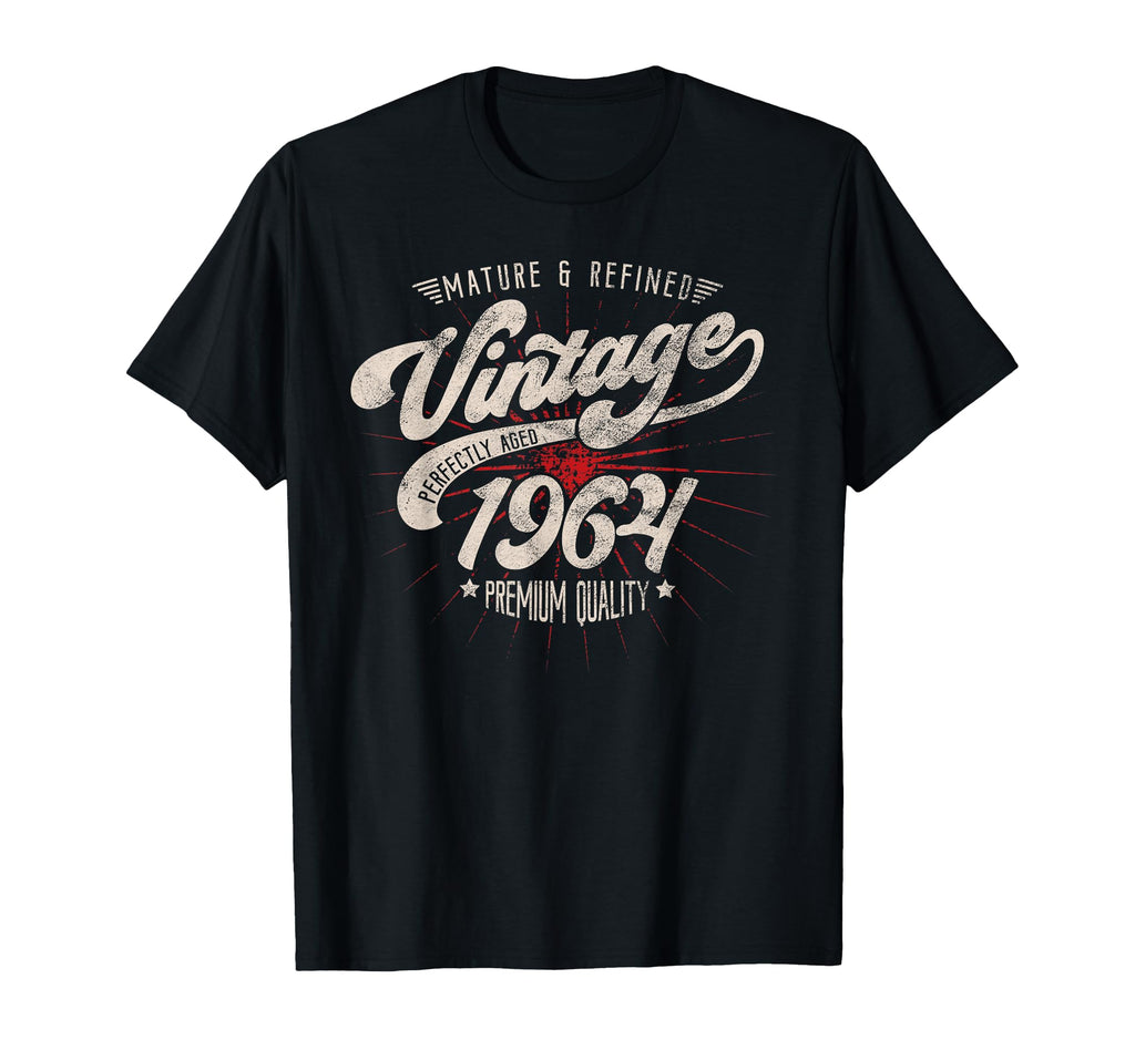 Mature And Refined 1964 Birthday Distressed T-Shirt - Unique Graphic Unisex - T-Shirt, Sweatshirt, Hoodie