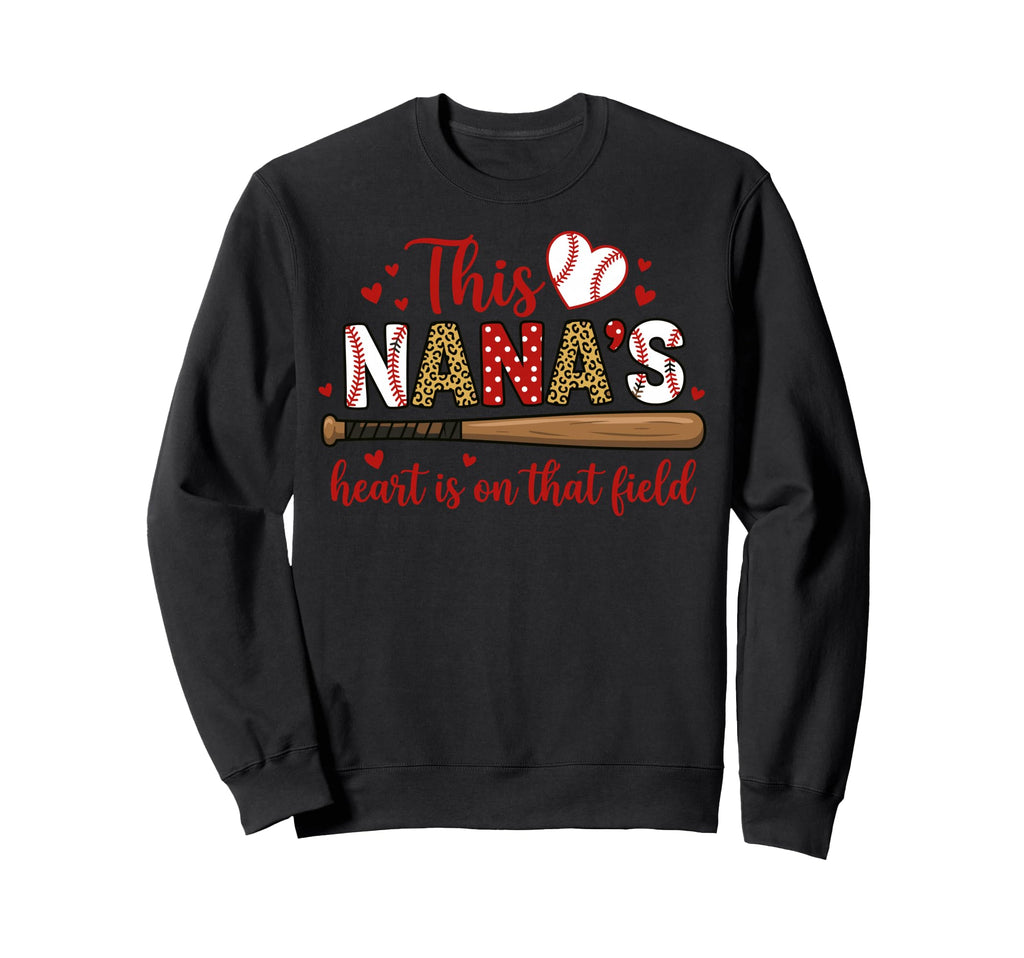 Proud Nana Baseball Heart Field Game Sweatshirt - Minimalist Print Unisex - T-Shirt, Sweatshirt, Hoodie