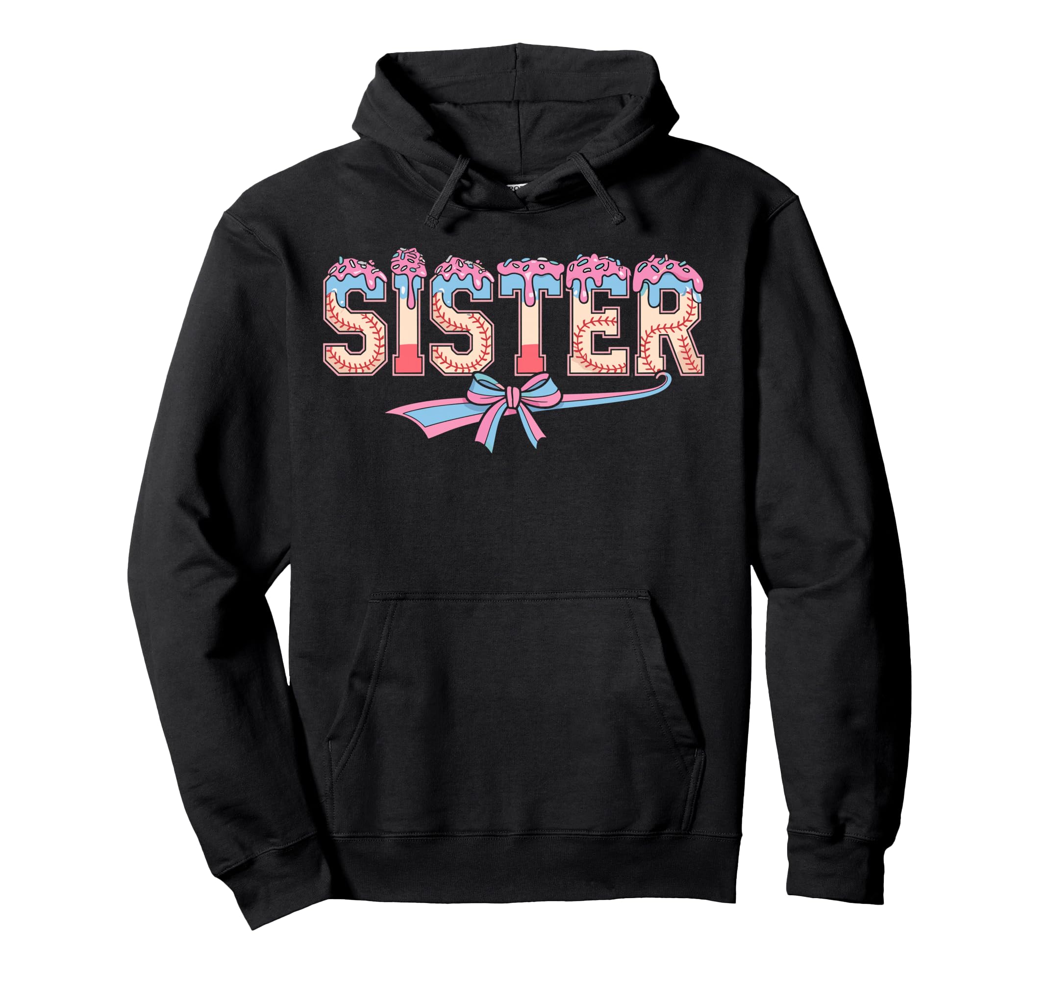 Baseball Sister Coquette Bow Ice Hoodie - Aesthetic Graphic for Adults - T-Shirt, Sweatshirt, Hoodie