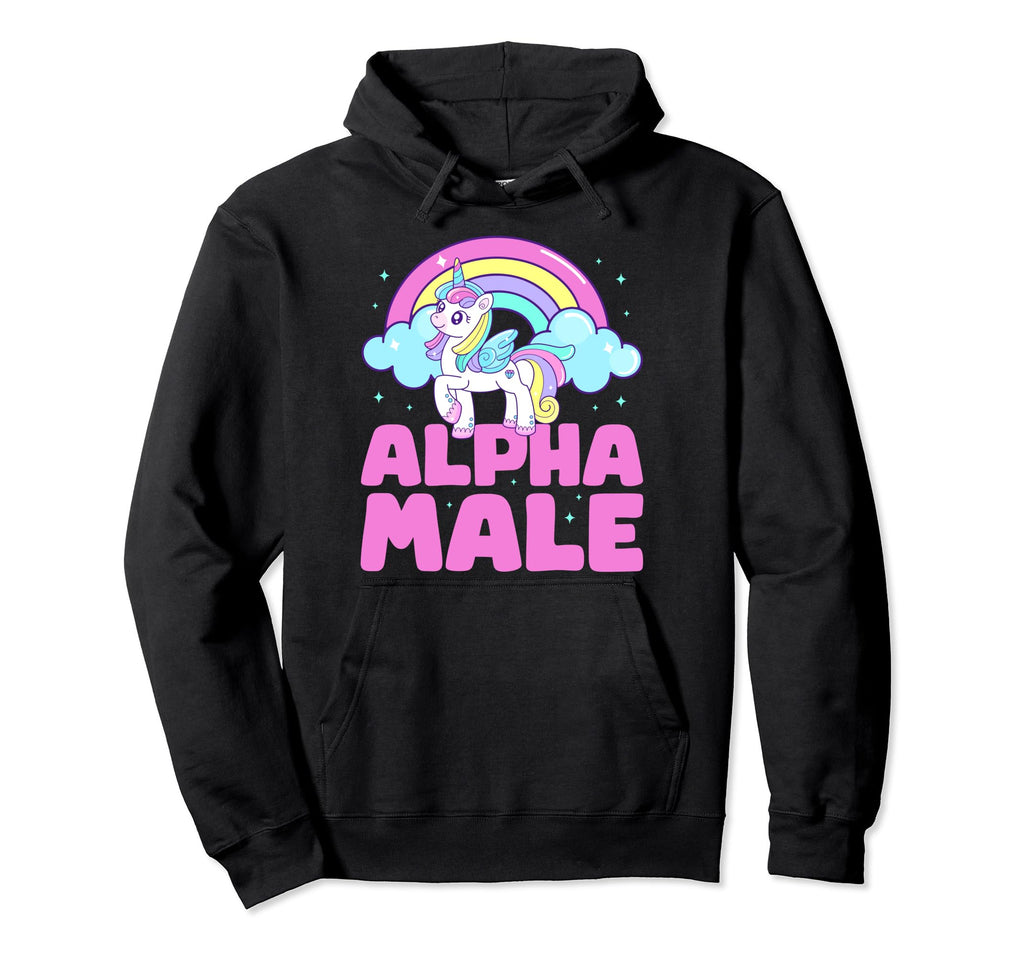 Alpha Male Unicorn Y2K Funny Sarcastic Hoodie - Custom Art Print Men Women - T-Shirt, Sweatshirt, Hoodie