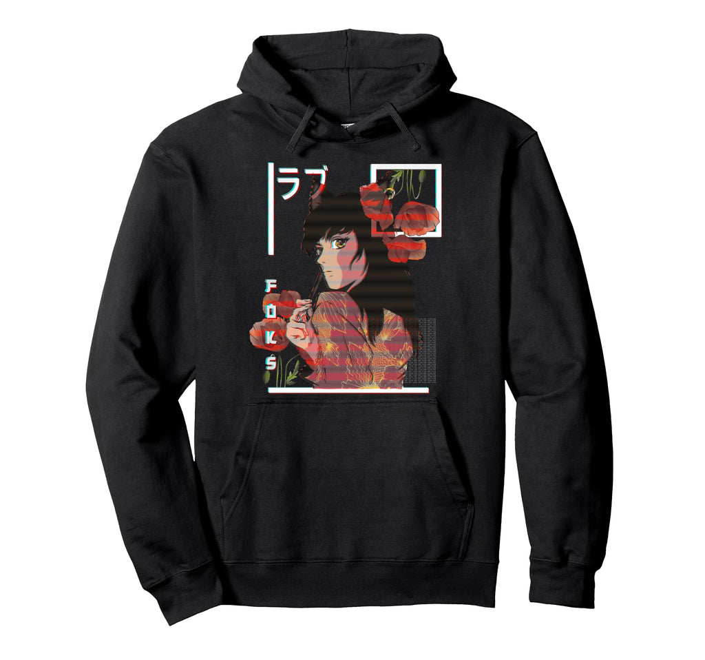 Anime Rgb Glitch Japanese Aesthetic Hoodie - Aesthetic Graphic for Adults - T-Shirt, Sweatshirt, Hoodie