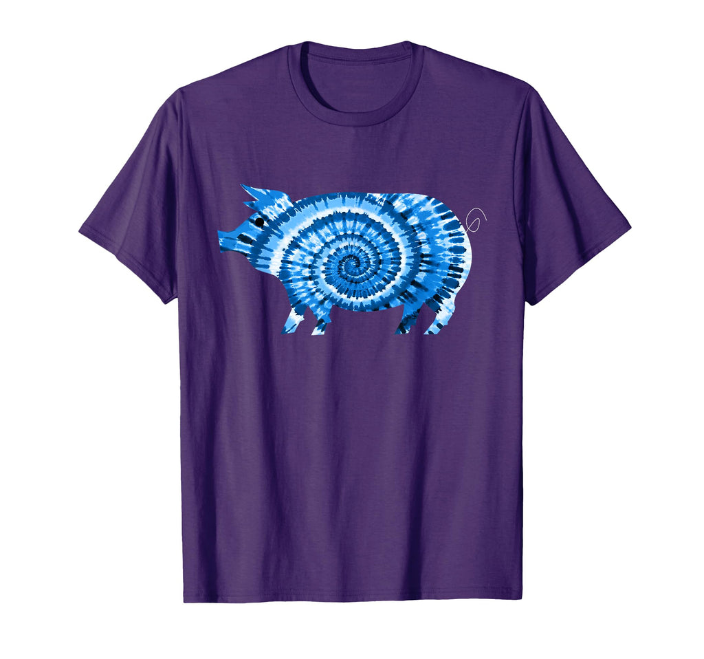 Blue Pig Tie Dye 60S 70S Hippie T-Shirt - Streetwear Style for Adults - T-Shirt, Sweatshirt, Hoodie