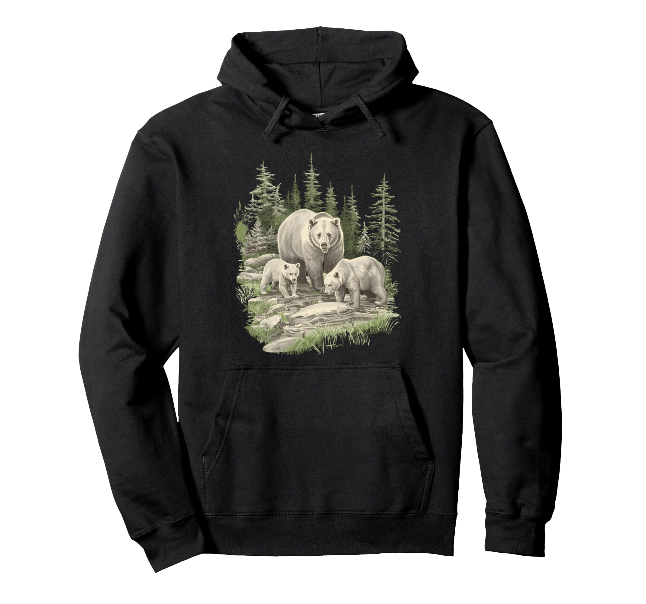 Grizzly Bears Wilderness 1990 Brown Bears Hoodie - Minimalist Print Unisex - T-Shirt, Sweatshirt, Hoodie