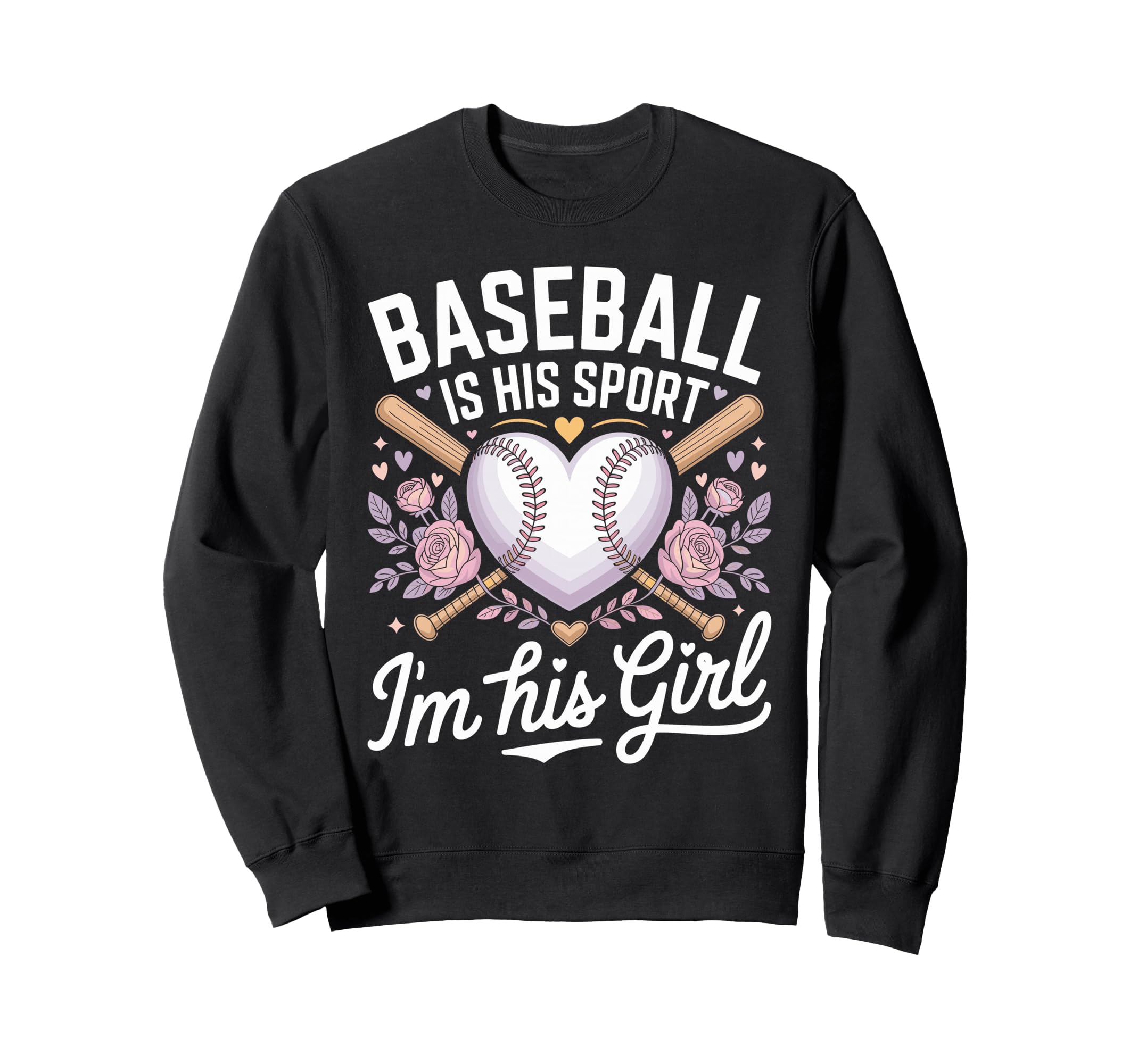 Baseball Is His Sport Im His Sweatshirt - Aesthetic Graphic Unisex - T-Shirt, Sweatshirt, Hoodie