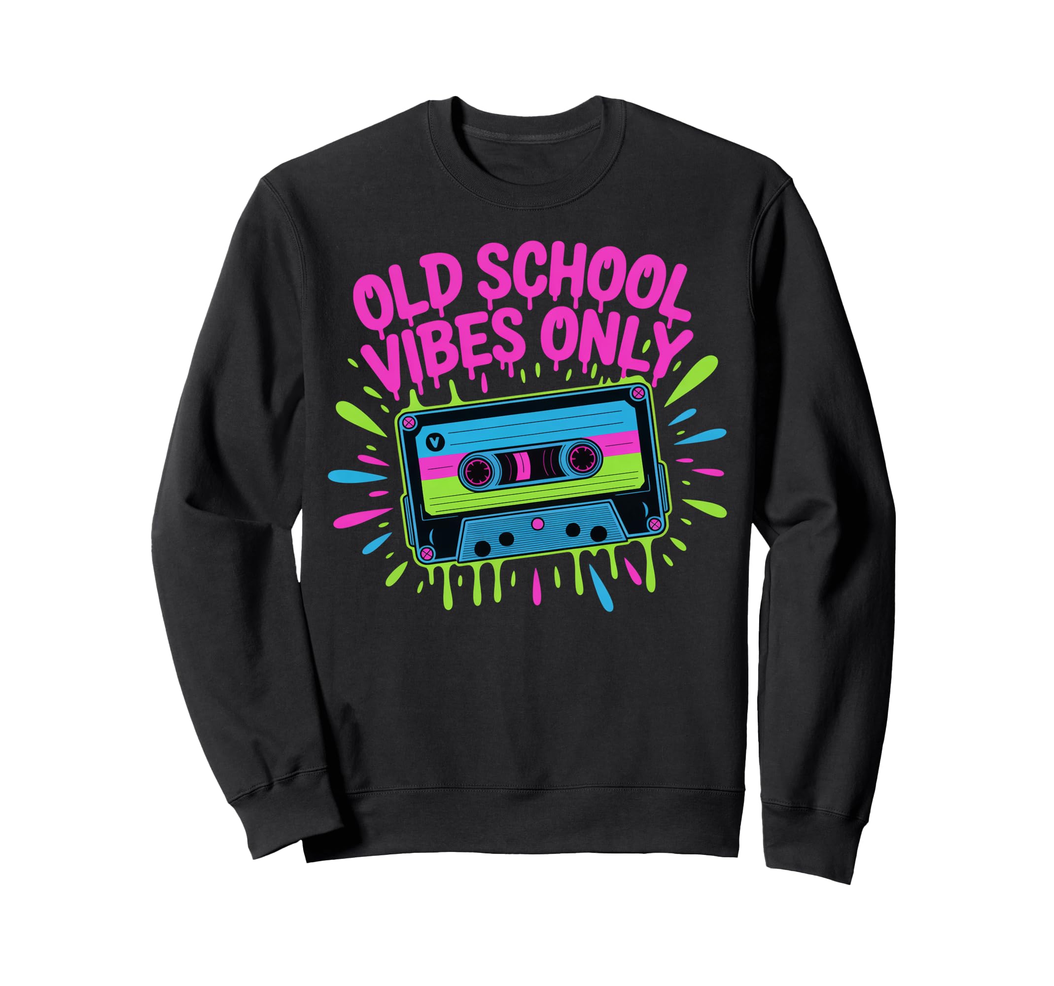 Old School Vibes Cassette Tape Sweatshirt - Casual Everyday Wear Men Women - T-Shirt, Sweatshirt, Hoodie