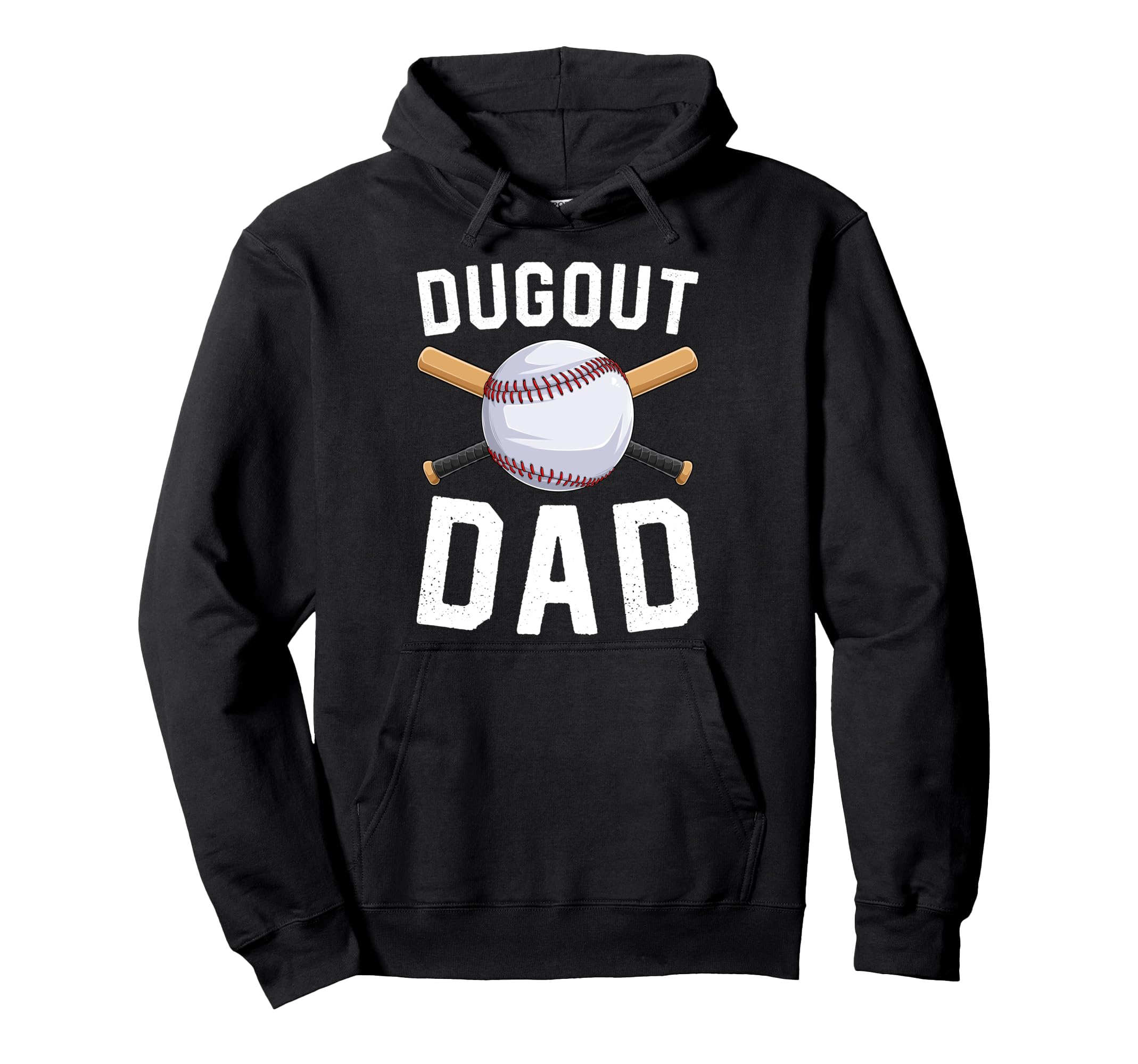 Dugout Dad Baseball Daddy Funny Baseball Hoodie - Graphic Print for Adults - T-Shirt, Sweatshirt, Hoodie