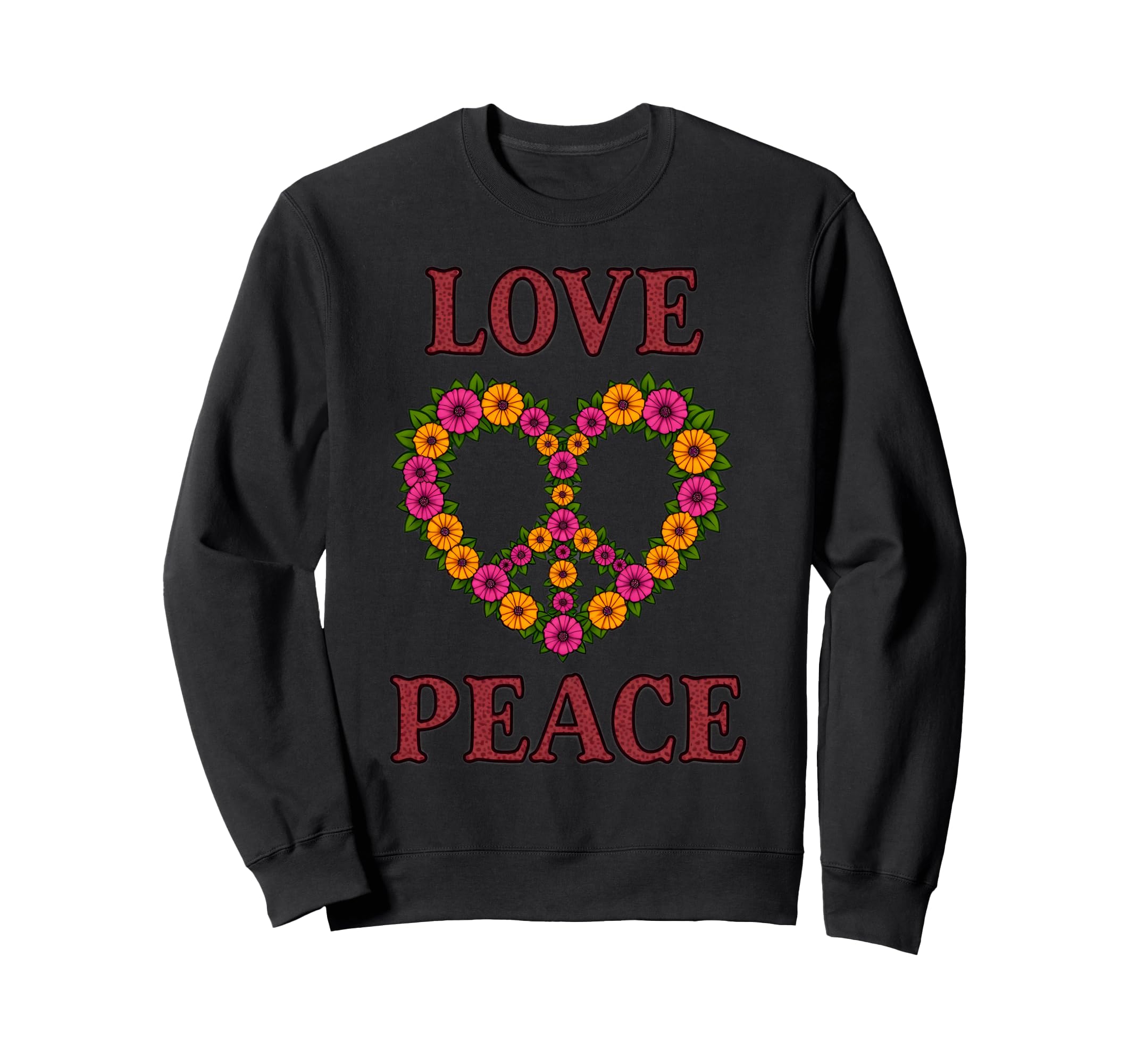 60S 70S Flower Power Groovy Love Sweatshirt - Custom Art Print for Adults - T-Shirt, Sweatshirt, Hoodie