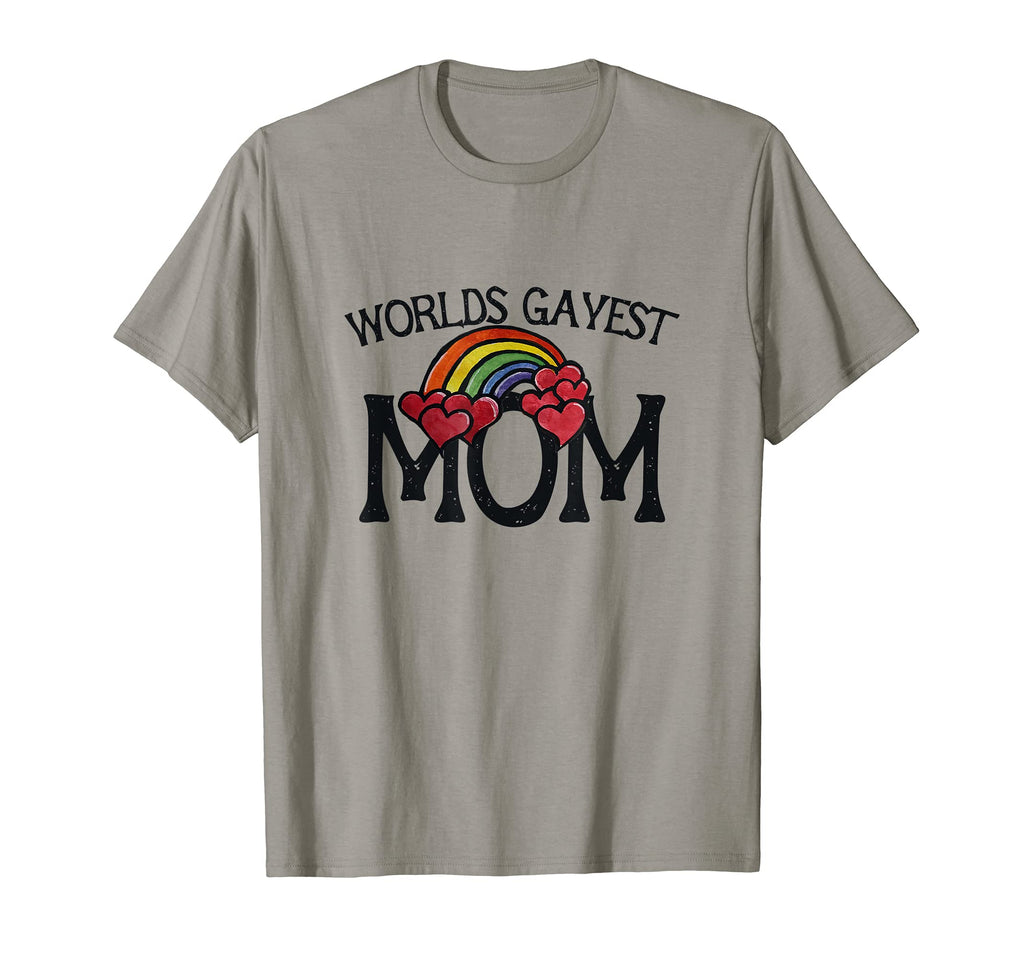 Worlds Gayest Mom Fun Rainbow T-Shirt - Aesthetic Graphic Unisex - T-Shirt, Sweatshirt, Hoodie