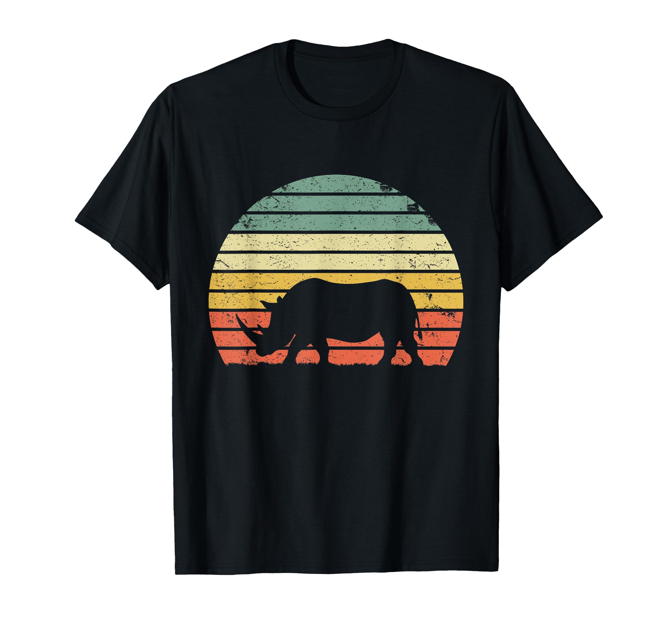 Rhino Sunset Colors Silhouette T-Shirt - Graphic Print Unisex - T-Shirt, Sweatshirt, Hoodie