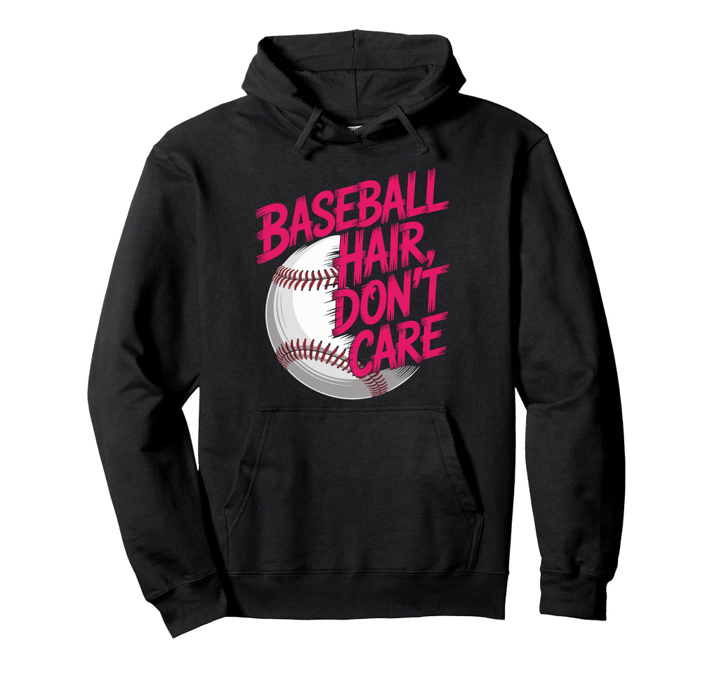 Baseball Hair Dont Care Baseball Hoodie - Custom Art Print for Adults - T-Shirt, Sweatshirt, Hoodie