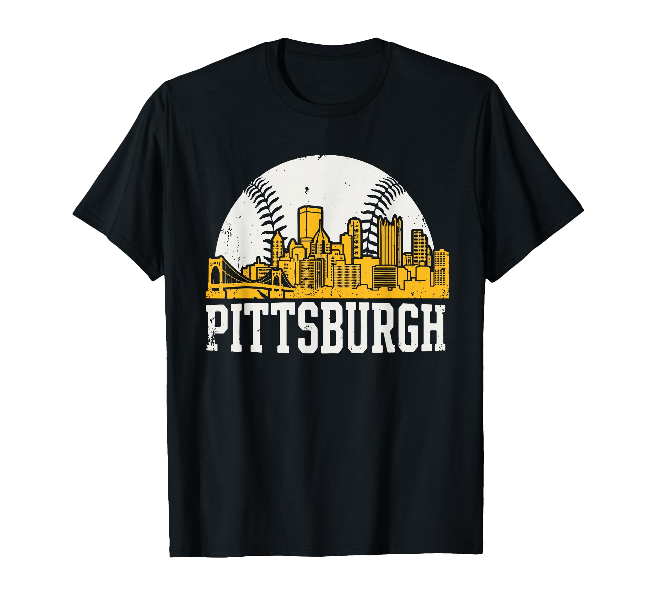 Pittsburgh Lovers Skyline Baseball T-Shirt - Minimalist Print for Adults - T-Shirt, Sweatshirt, Hoodie