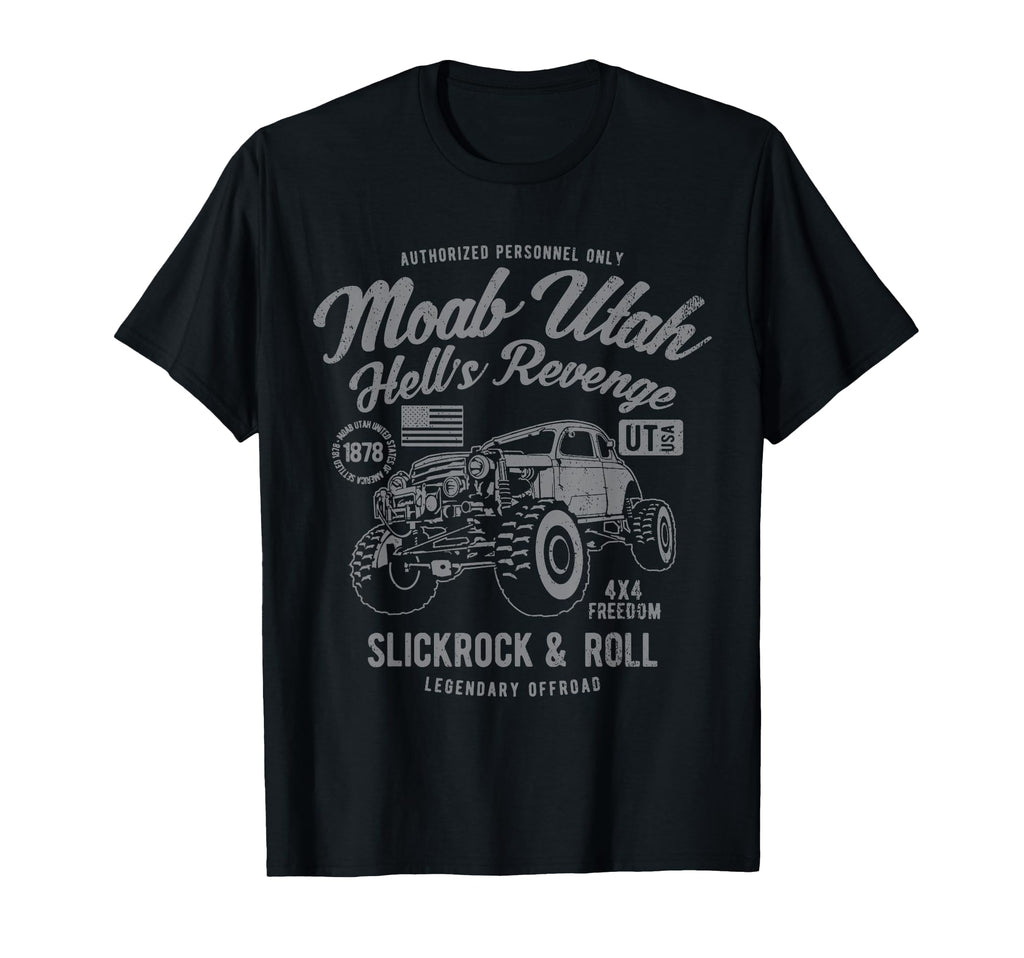 Moab Utah Hells Revenge 4X4 Distressed T-Shirt - Novelty Apparel for Adults - T-Shirt, Sweatshirt, Hoodie
