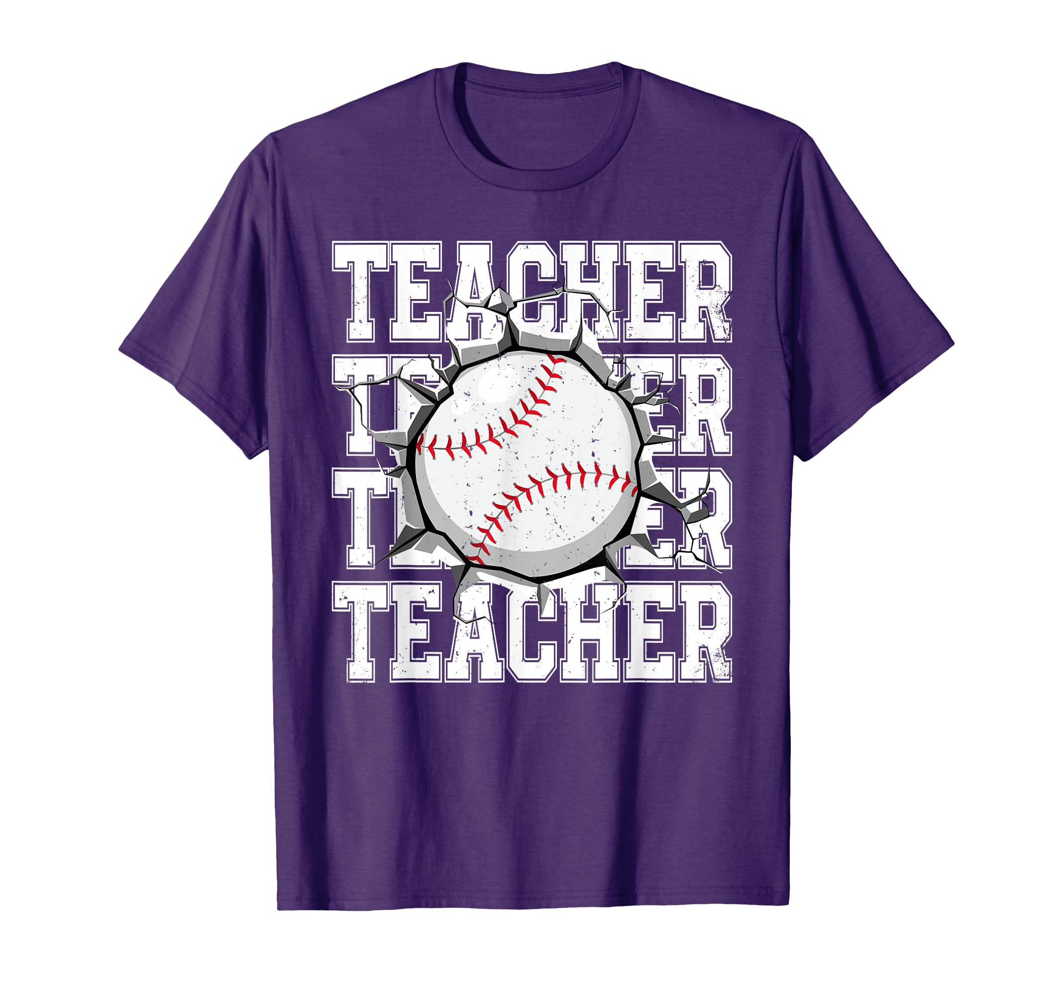Baseball Teacher Cracked Wall Family T-Shirt - Minimalist Print for Adults - T-Shirt, Sweatshirt, Hoodie
