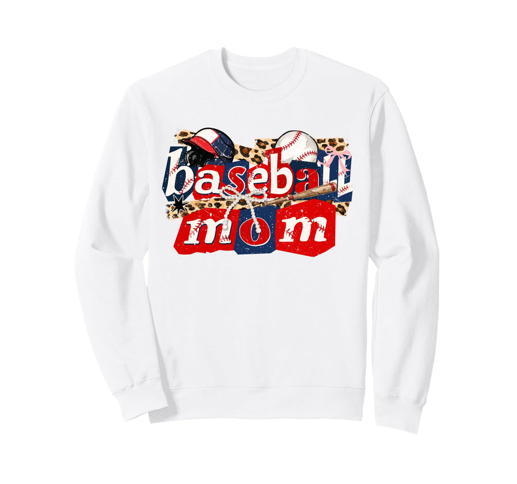Baseball Mom Coquette Bow Baseball Sweatshirt - Aesthetic Graphic Unisex - T-Shirt, Sweatshirt, Hoodie