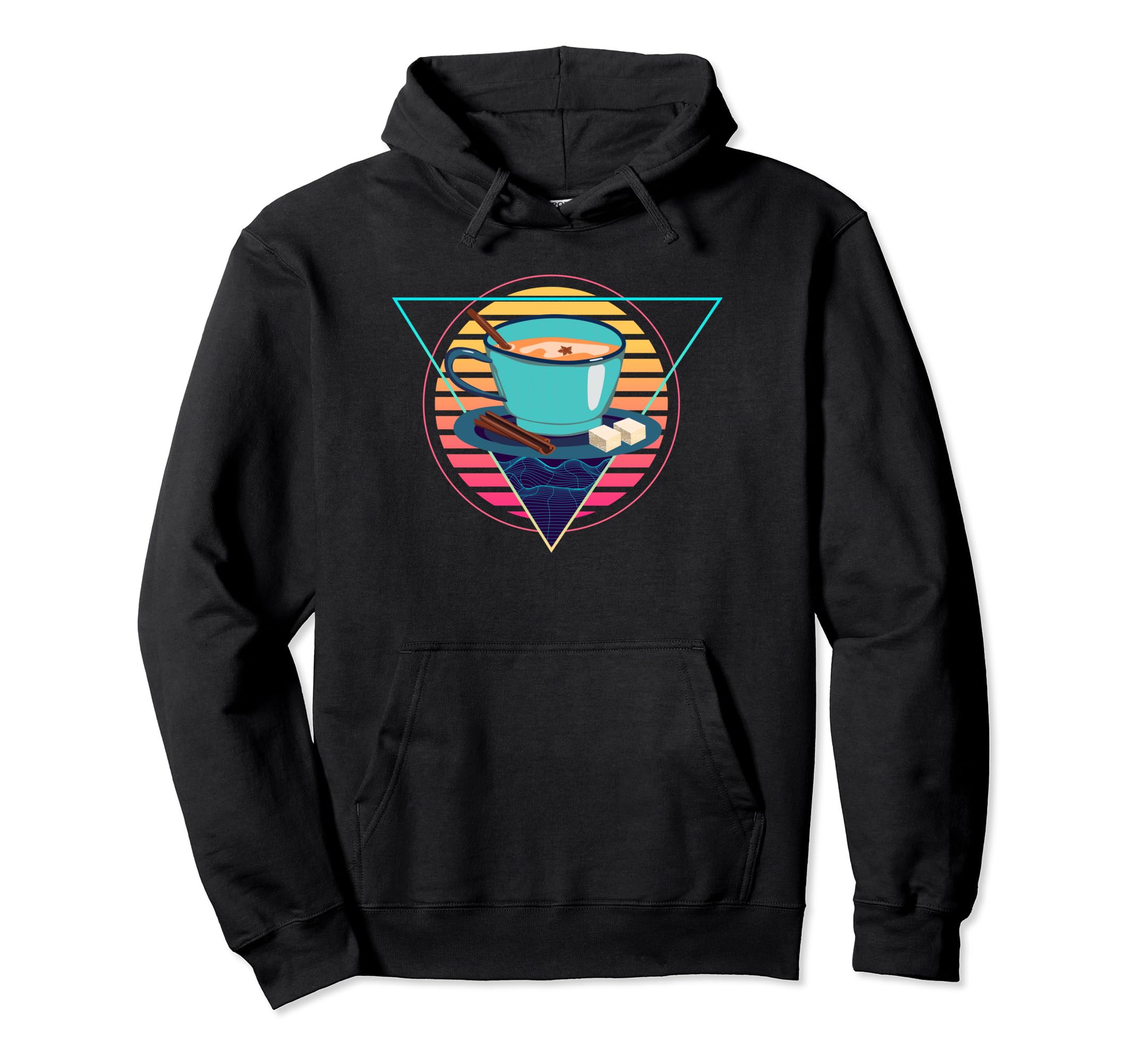 Chai Futuristic Synthwave Vaporwave Hoodie - Custom Art Print for Adults - T-Shirt, Sweatshirt, Hoodie