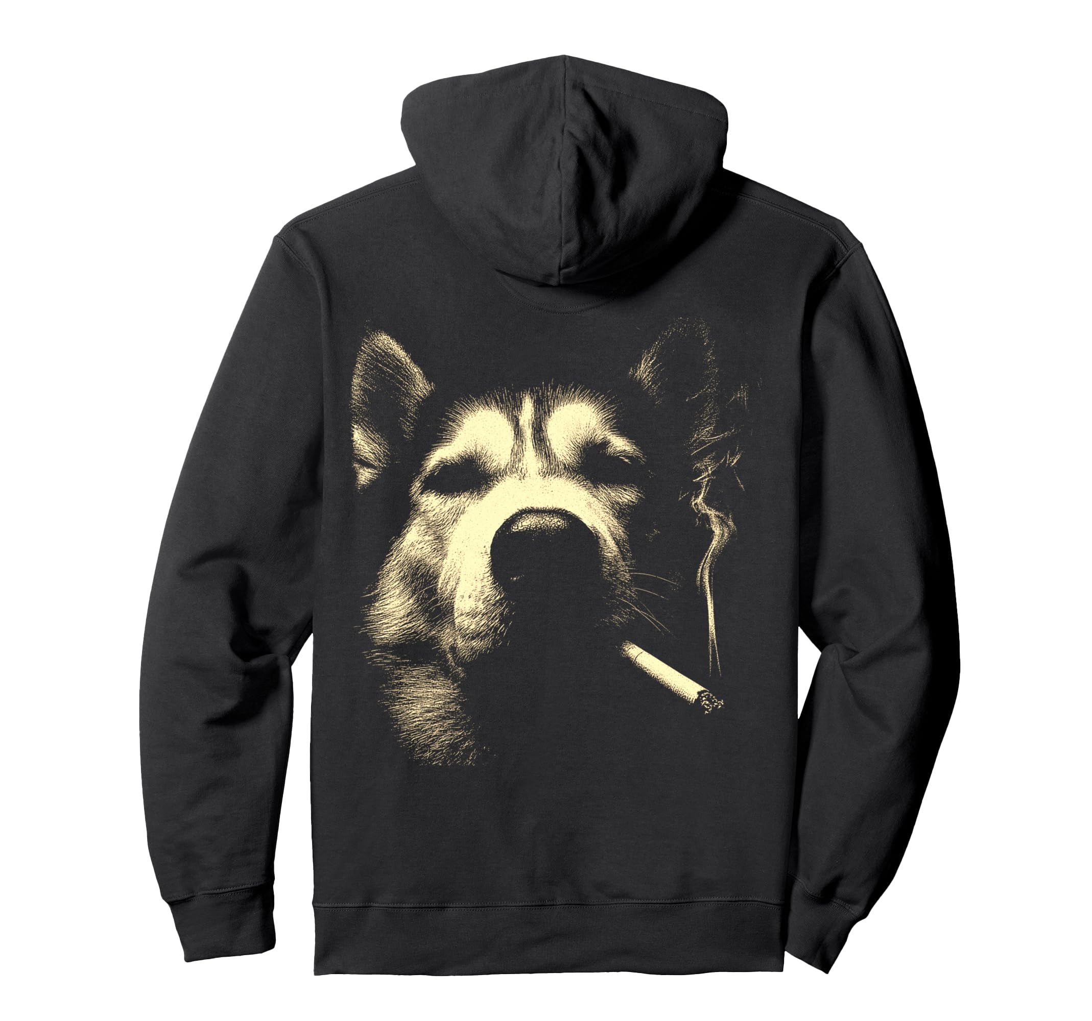 Siberian Husky Smoking Cigarette Meme Hoodie - Trendy Graphic for Adults - T-Shirt, Sweatshirt, Hoodie