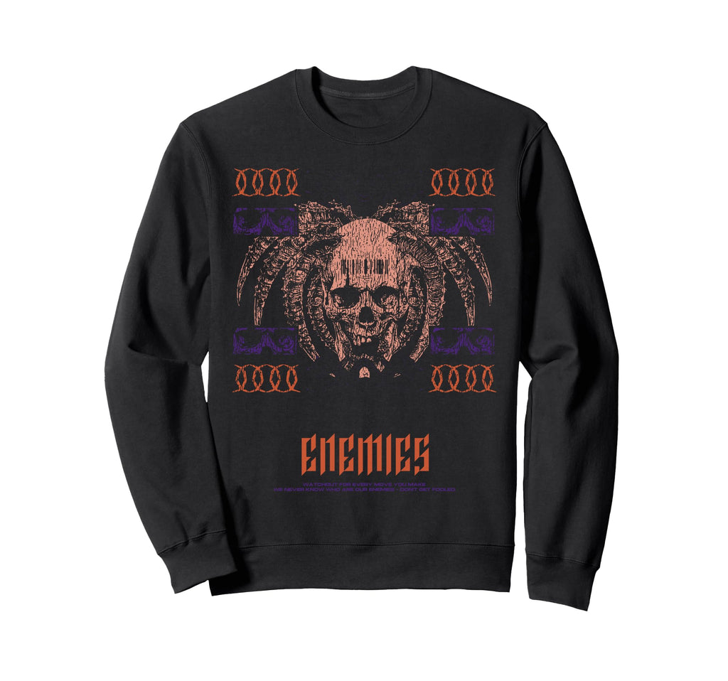 Y2K Enemies Bold Urban Graffiti Sweatshirt - Unique Graphic for Adults - T-Shirt, Sweatshirt, Hoodie